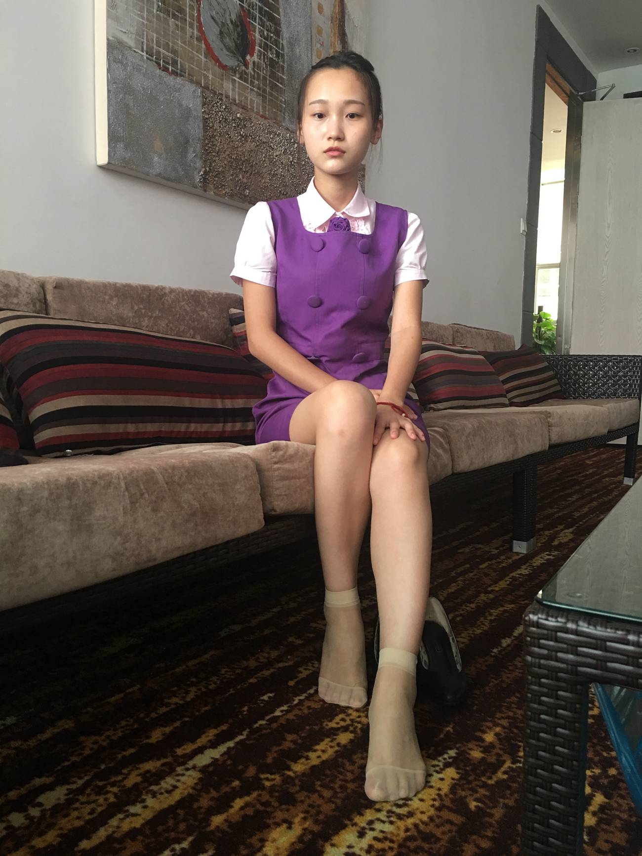 图片[11]-学妹校园寝室短丝系列014期 洁文[50P] – 速更版-美库