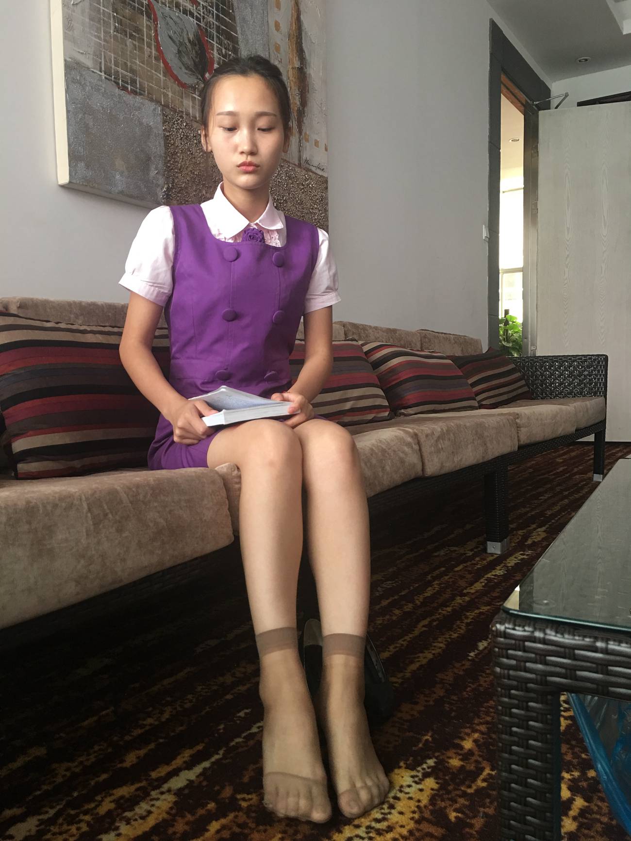 图片[19]-学妹校园寝室短丝系列014期 洁文[50P] – 速更版-美库