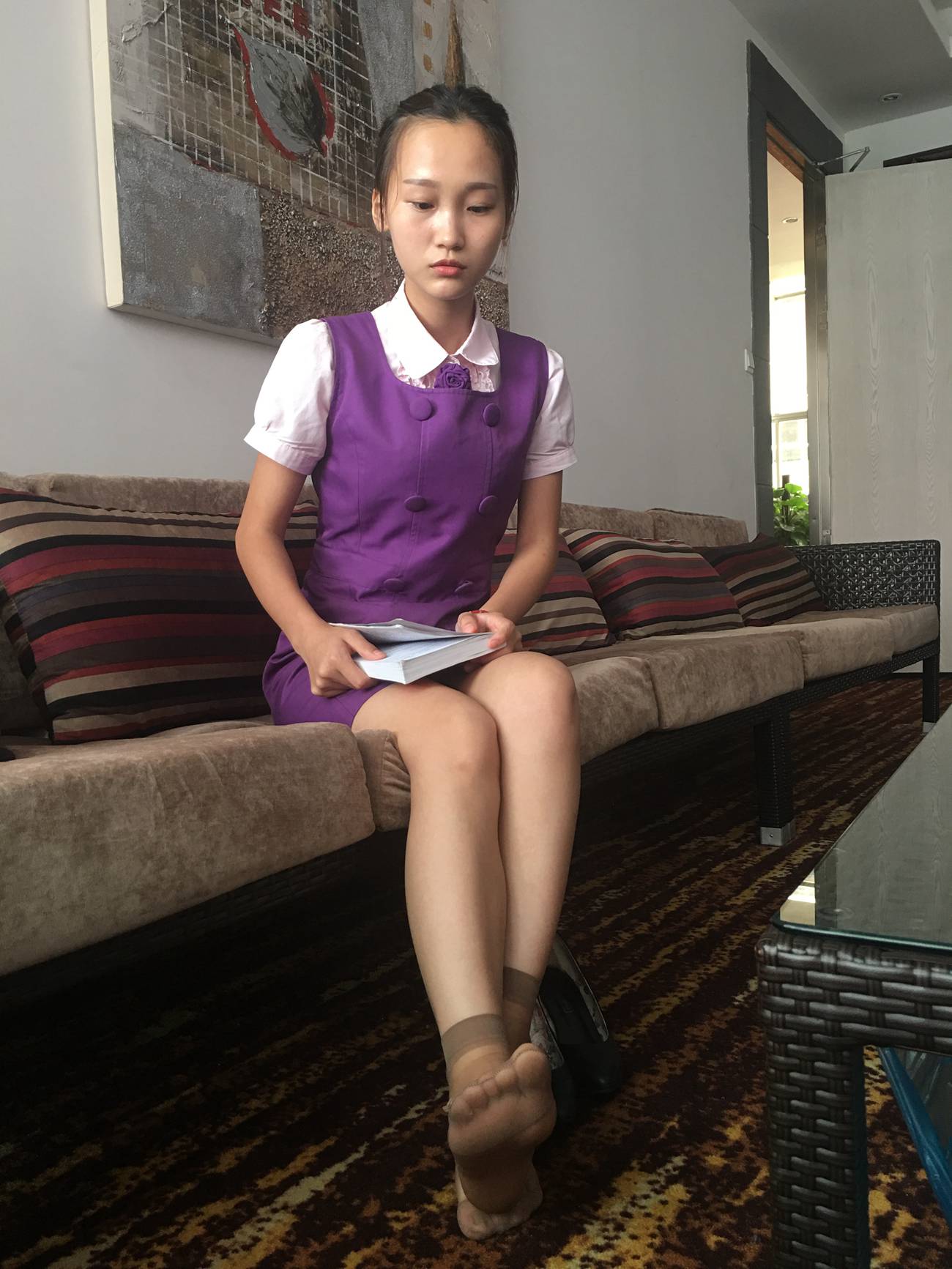 图片[51]-学妹校园寝室短丝系列014期 洁文[50P] – 速更版-美库