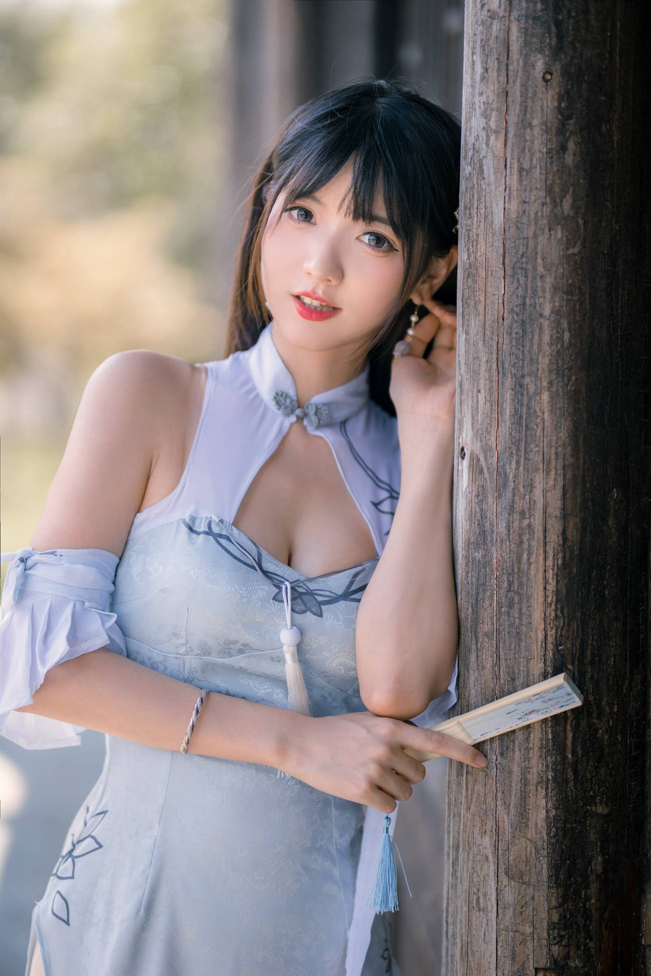 图片[12]-可爱妹子陆卿卿kyokyo – 蓝色旗袍 [24P] – 速更版-美库