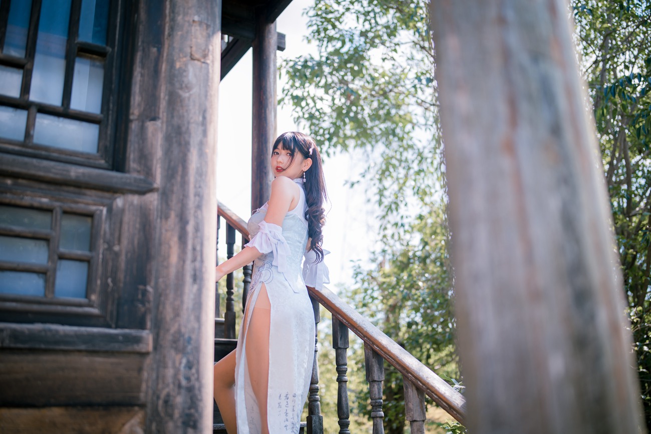 图片[15]-可爱妹子陆卿卿kyokyo – 蓝色旗袍 [24P] – 速更版-美库