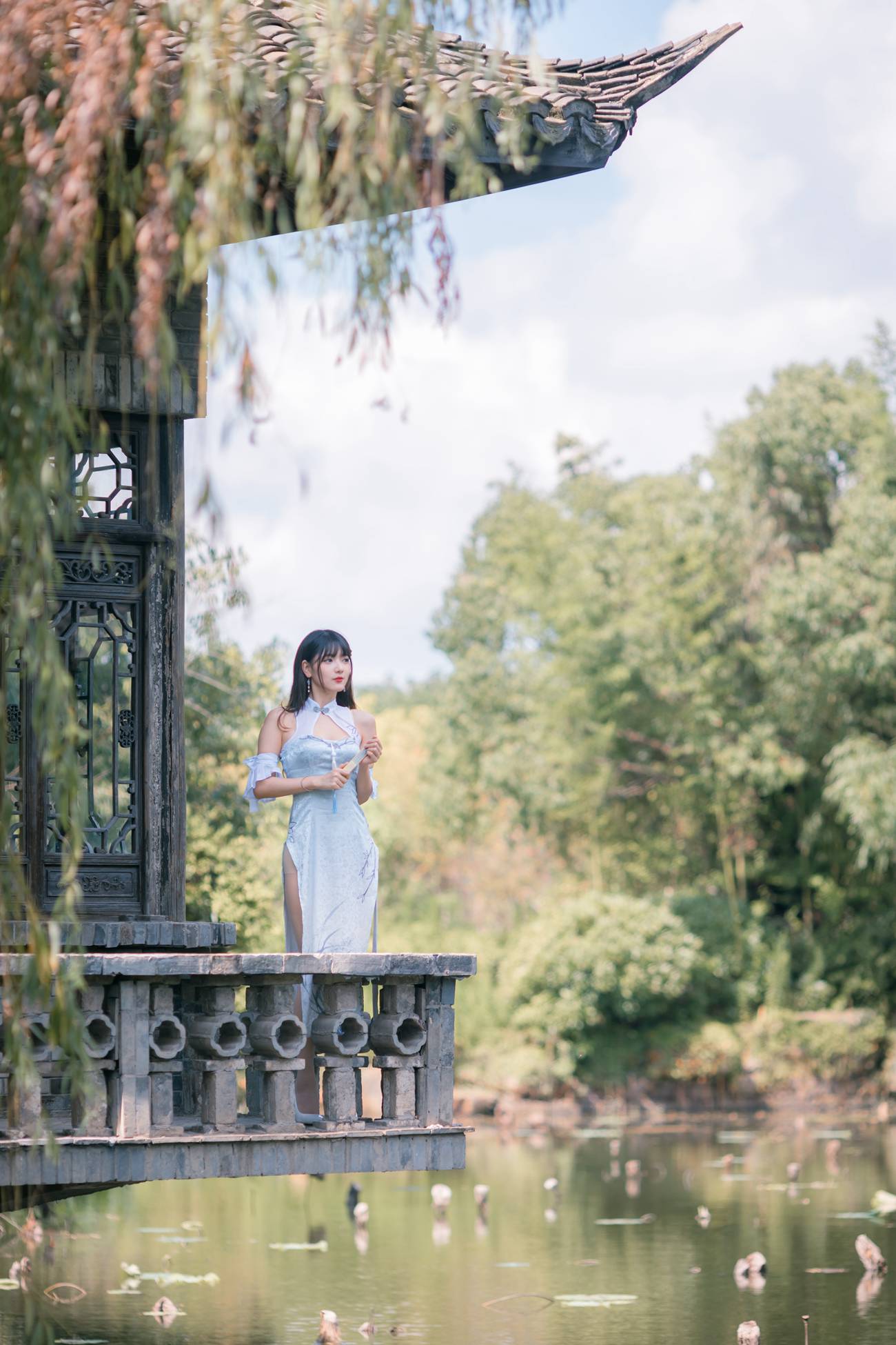 图片[19]-可爱妹子陆卿卿kyokyo – 蓝色旗袍 [24P] – 速更版-美库