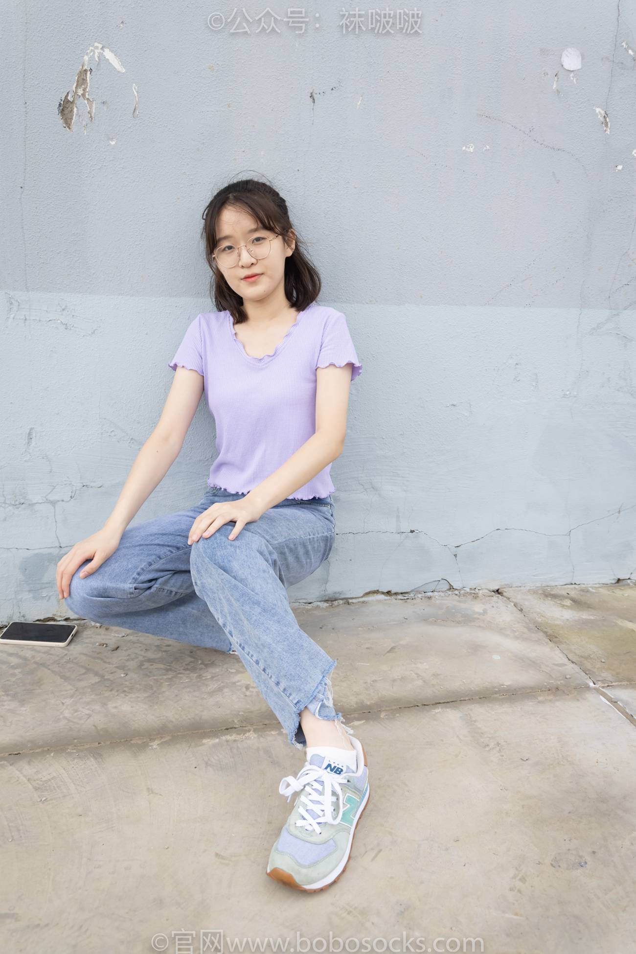 图片[10]-[BoBoSocks袜啵啵]NO.020 熊熊-NB运动鞋、蓝色短棉袜（踩脏）、裸足[150P] – 速更版-美库