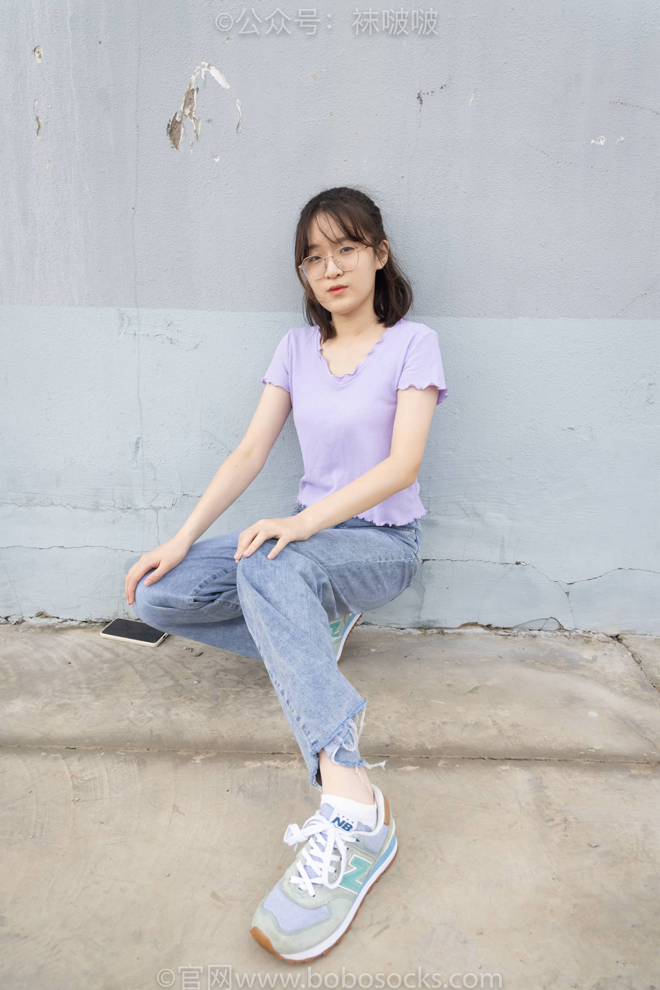 图片[11]-[BoBoSocks袜啵啵]NO.020 熊熊-NB运动鞋、蓝色短棉袜（踩脏）、裸足[150P] – 速更版-美库