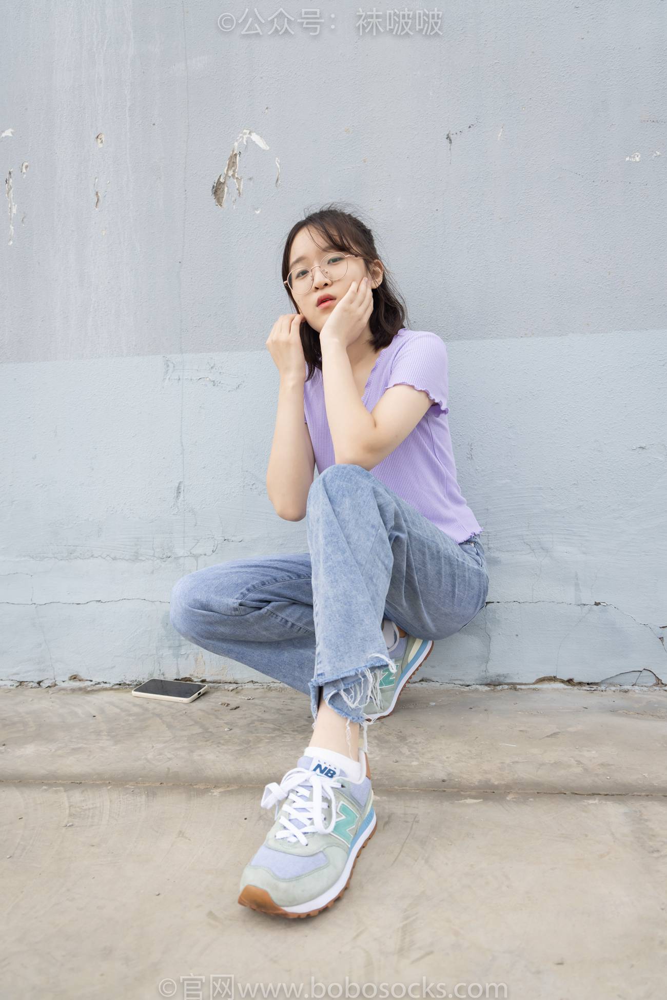 图片[14]-[BoBoSocks袜啵啵]NO.020 熊熊-NB运动鞋、蓝色短棉袜（踩脏）、裸足[150P] – 速更版-美库