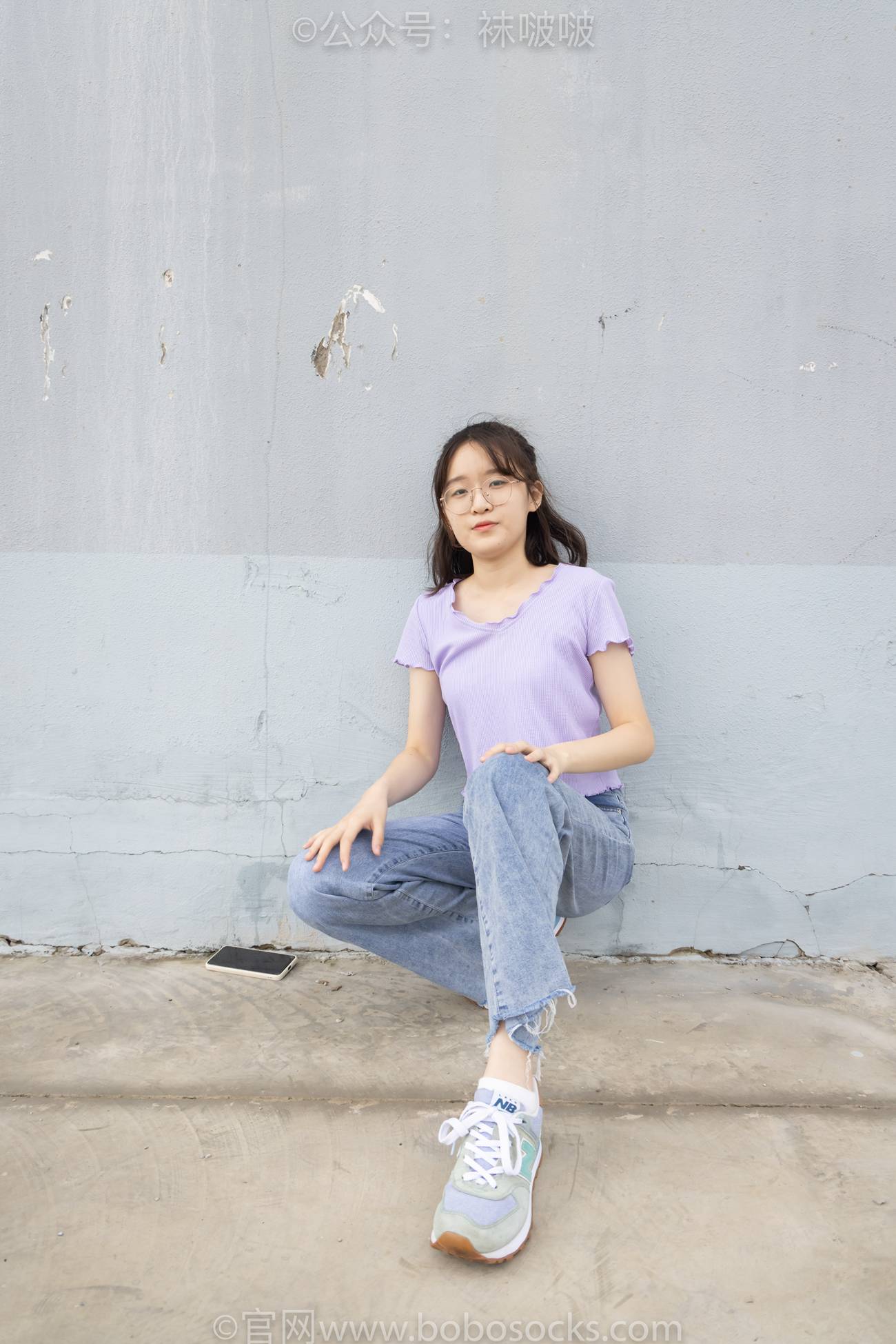 图片[15]-[BoBoSocks袜啵啵]NO.020 熊熊-NB运动鞋、蓝色短棉袜（踩脏）、裸足[150P] – 速更版-美库