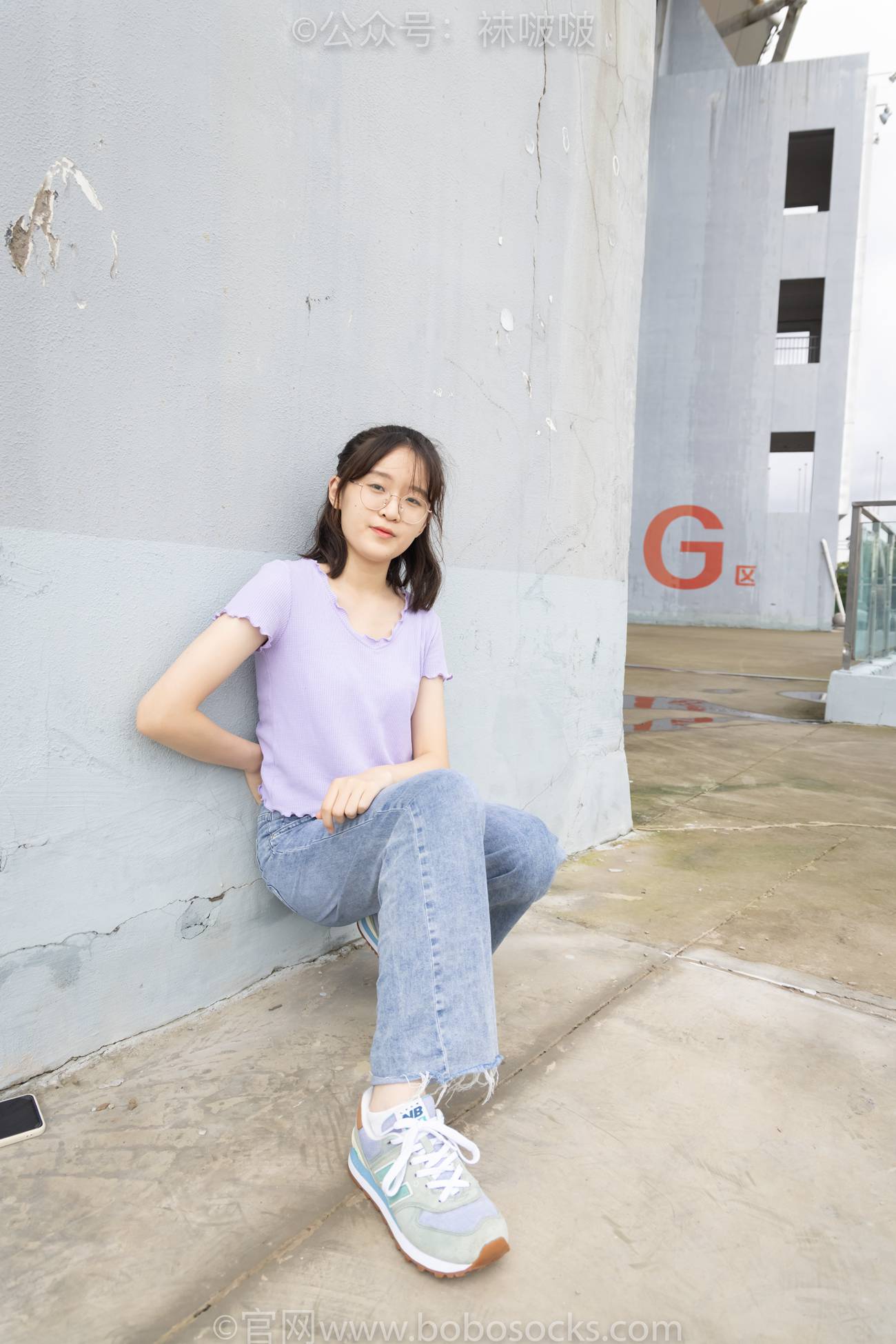 图片[19]-[BoBoSocks袜啵啵]NO.020 熊熊-NB运动鞋、蓝色短棉袜（踩脏）、裸足[150P] – 速更版-美库