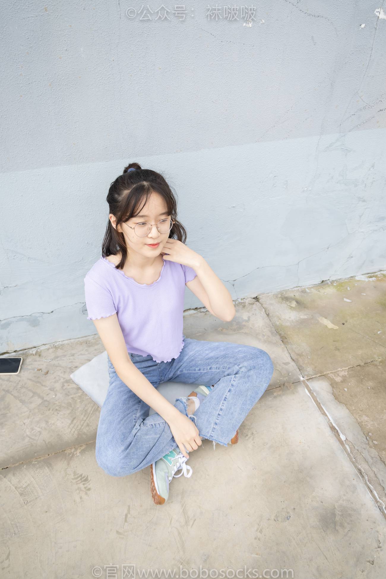 图片[21]-[BoBoSocks袜啵啵]NO.020 熊熊-NB运动鞋、蓝色短棉袜（踩脏）、裸足[150P] – 速更版-美库