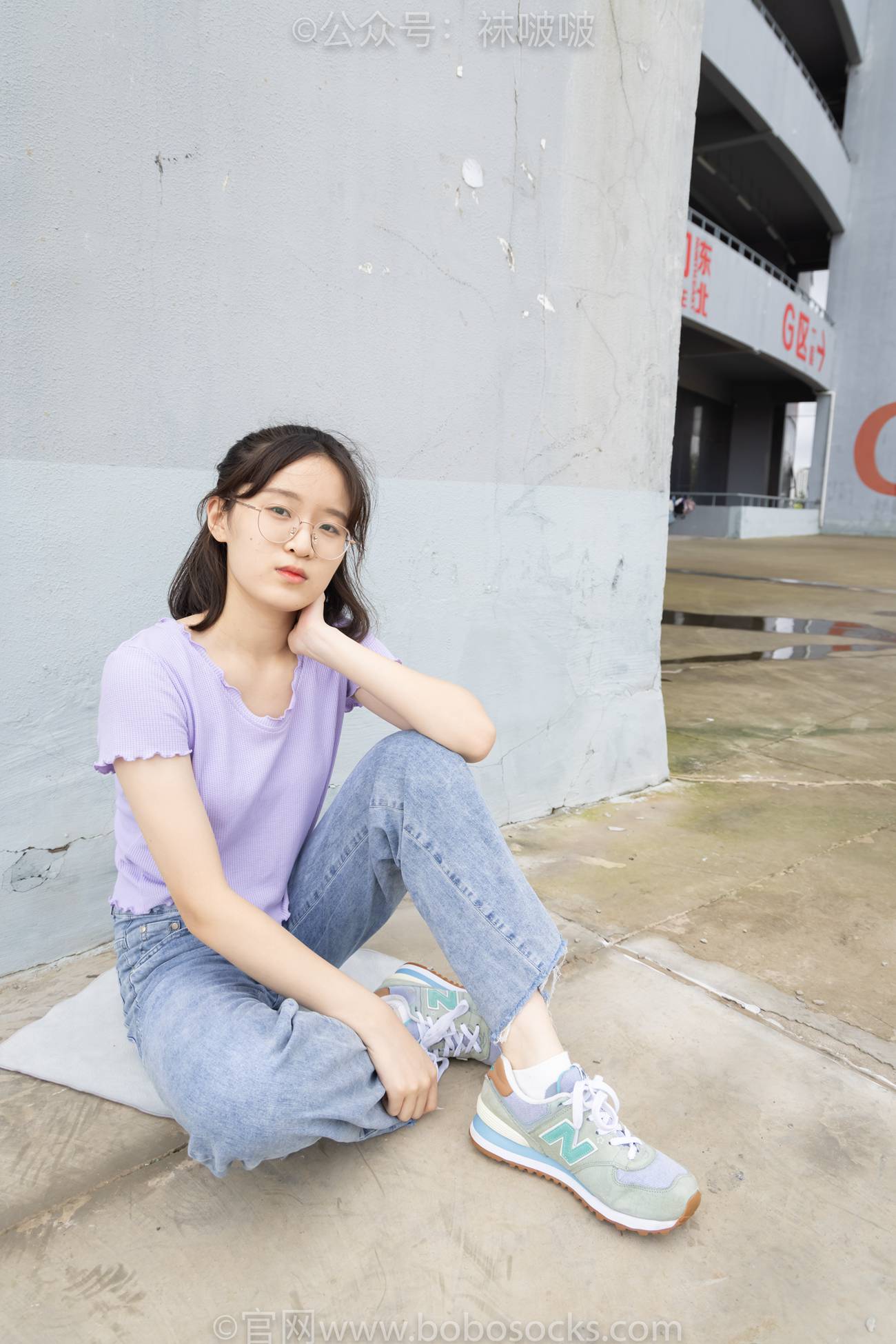 图片[23]-[BoBoSocks袜啵啵]NO.020 熊熊-NB运动鞋、蓝色短棉袜（踩脏）、裸足[150P] – 速更版-美库