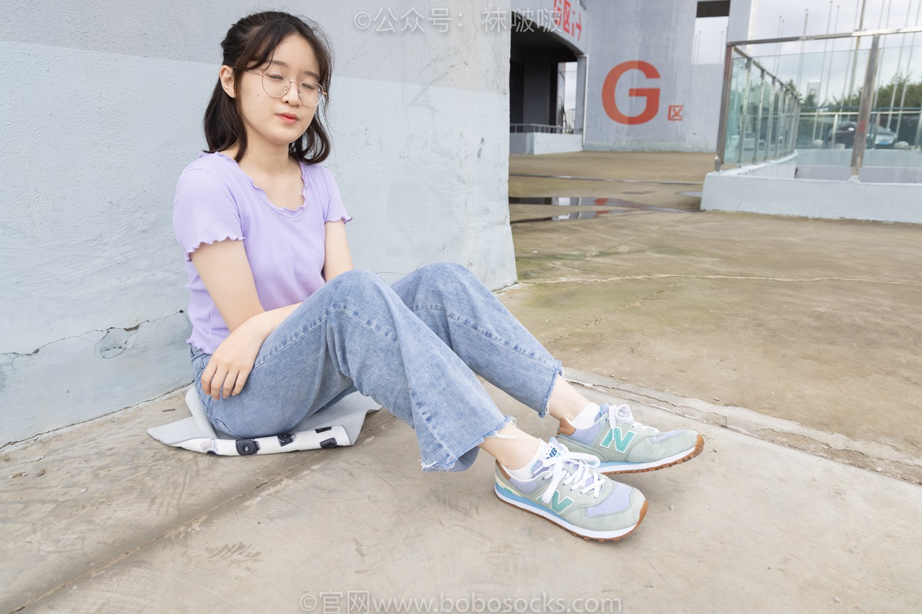 图片[27]-[BoBoSocks袜啵啵]NO.020 熊熊-NB运动鞋、蓝色短棉袜（踩脏）、裸足[150P] – 速更版-美库