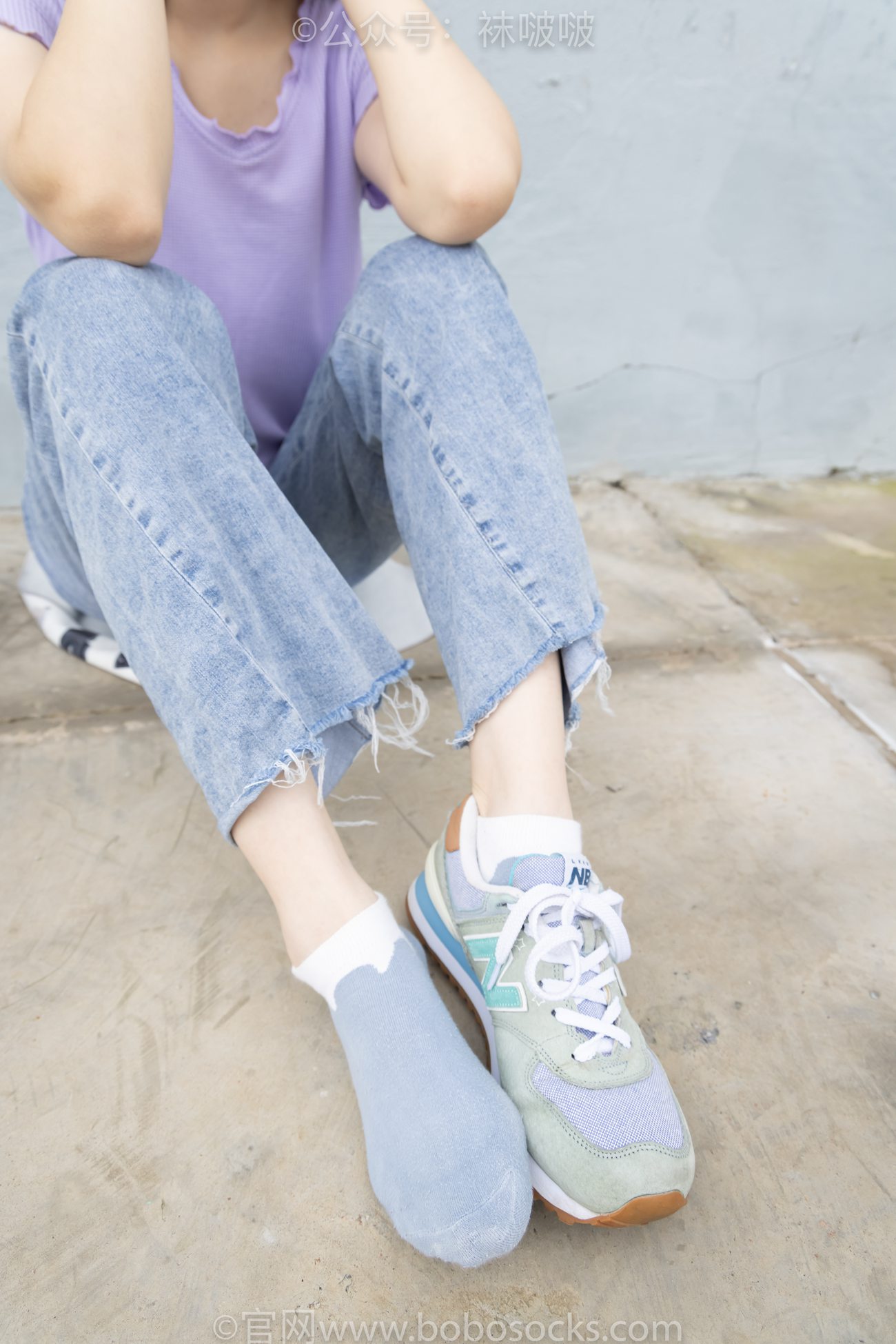 图片[52]-[BoBoSocks袜啵啵]NO.020 熊熊-NB运动鞋、蓝色短棉袜（踩脏）、裸足[150P] – 速更版-美库