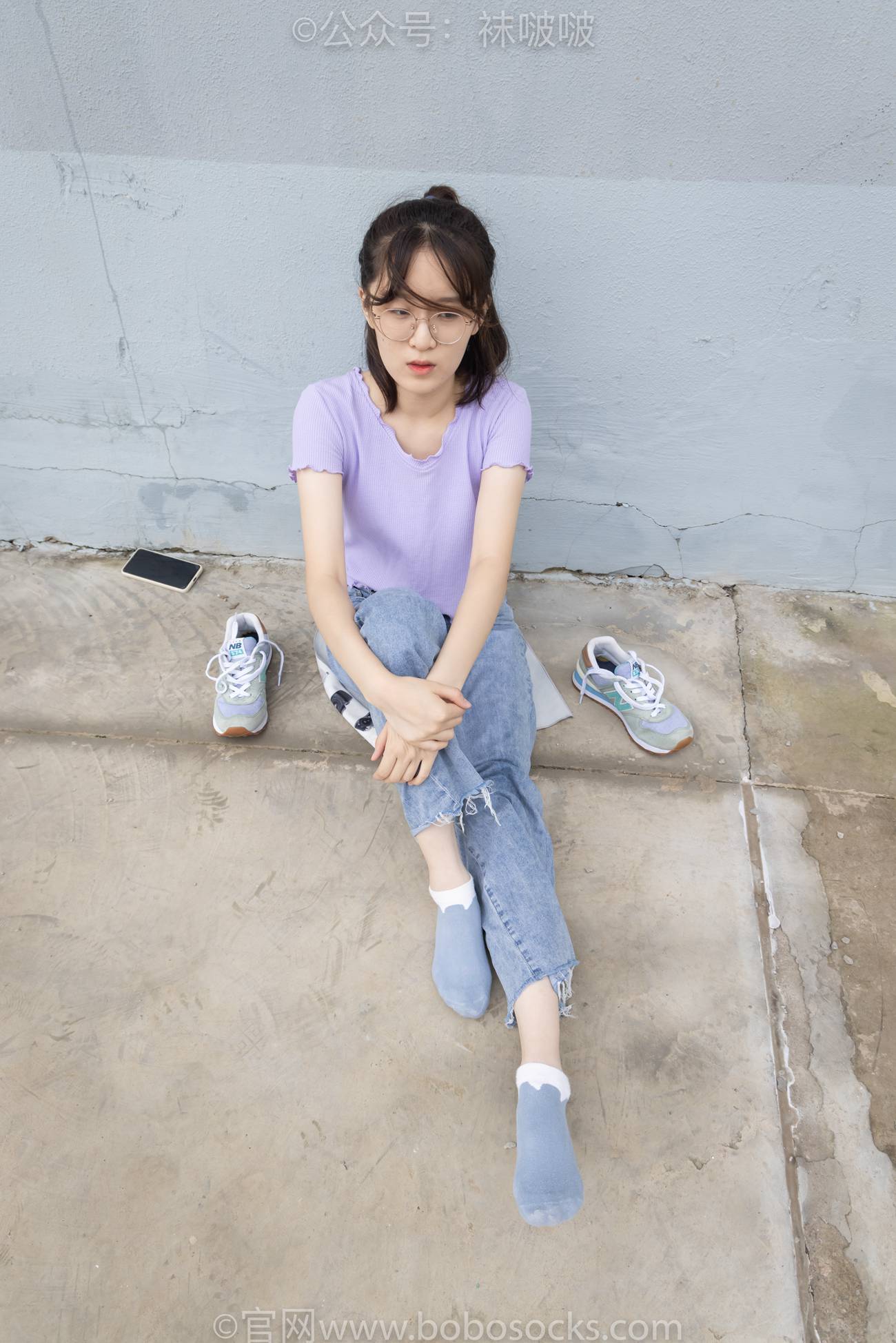 图片[65]-[BoBoSocks袜啵啵]NO.020 熊熊-NB运动鞋、蓝色短棉袜（踩脏）、裸足[150P] – 速更版-美库