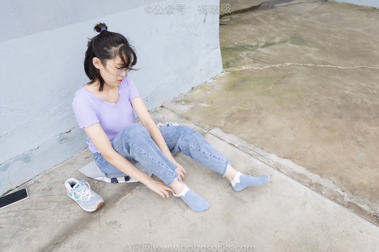 图片[84]-[BoBoSocks袜啵啵]NO.020 熊熊-NB运动鞋、蓝色短棉袜（踩脏）、裸足[150P] – 速更版-美库