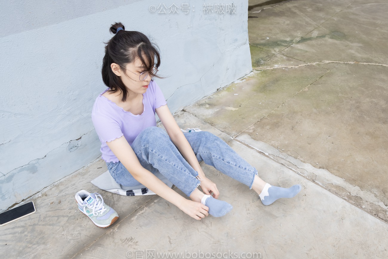 图片[85]-[BoBoSocks袜啵啵]NO.020 熊熊-NB运动鞋、蓝色短棉袜（踩脏）、裸足[150P] – 速更版-美库