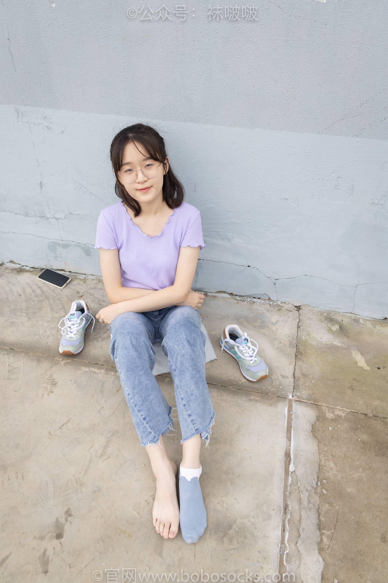 图片[97]-[BoBoSocks袜啵啵]NO.020 熊熊-NB运动鞋、蓝色短棉袜（踩脏）、裸足[150P] – 速更版-美库