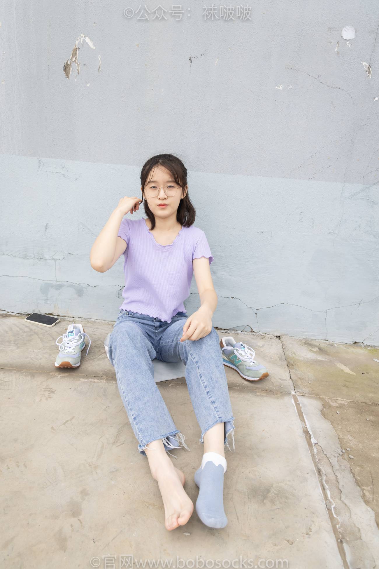 图片[105]-[BoBoSocks袜啵啵]NO.020 熊熊-NB运动鞋、蓝色短棉袜（踩脏）、裸足[150P] – 速更版-美库