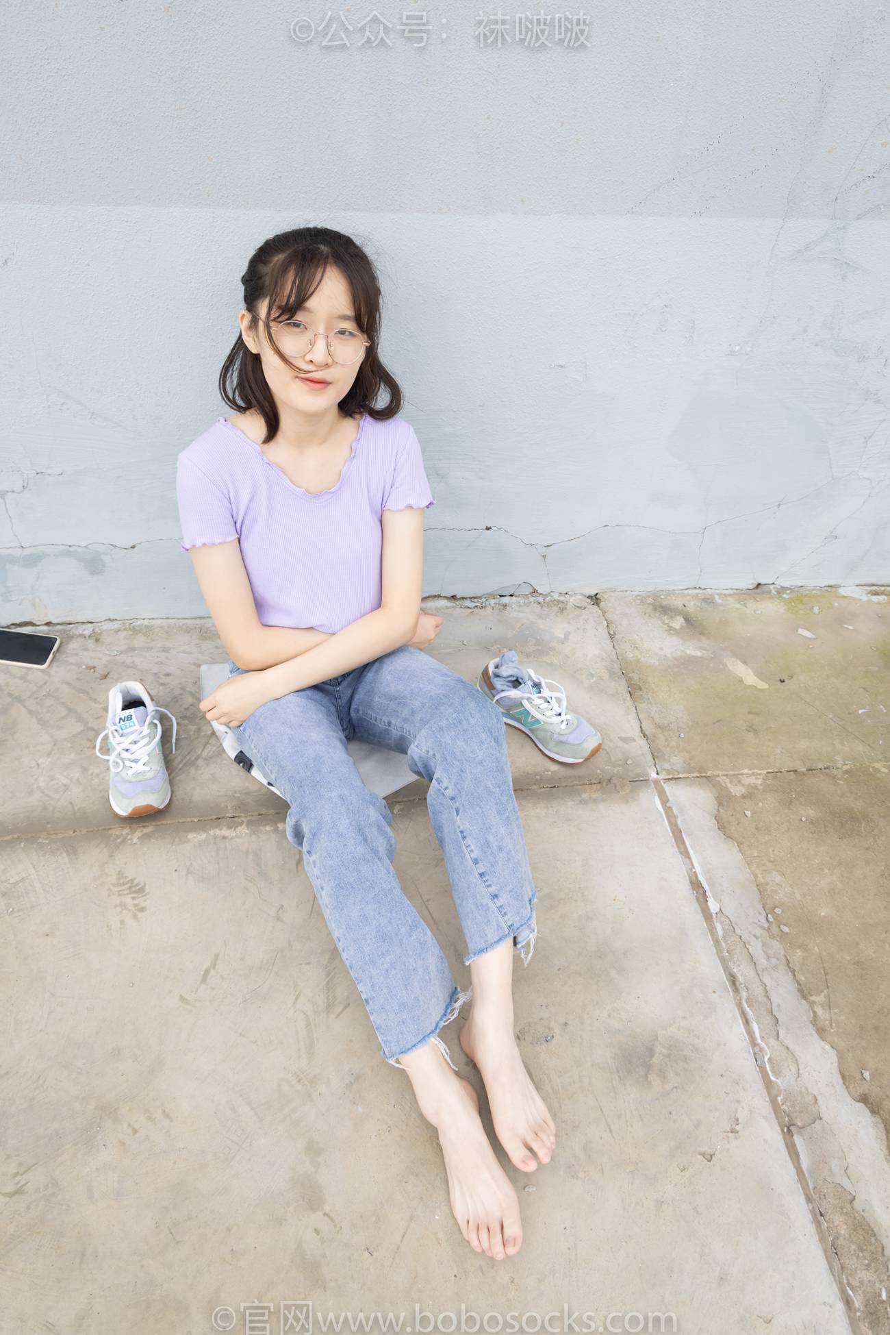 图片[117]-[BoBoSocks袜啵啵]NO.020 熊熊-NB运动鞋、蓝色短棉袜（踩脏）、裸足[150P] – 速更版-美库