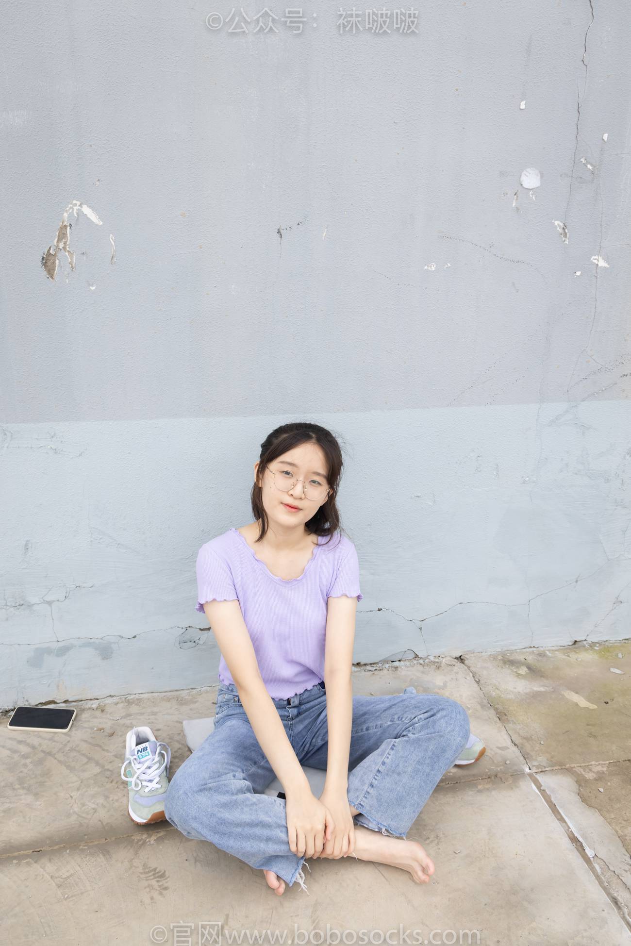 图片[147]-[BoBoSocks袜啵啵]NO.020 熊熊-NB运动鞋、蓝色短棉袜（踩脏）、裸足[150P] – 速更版-美库