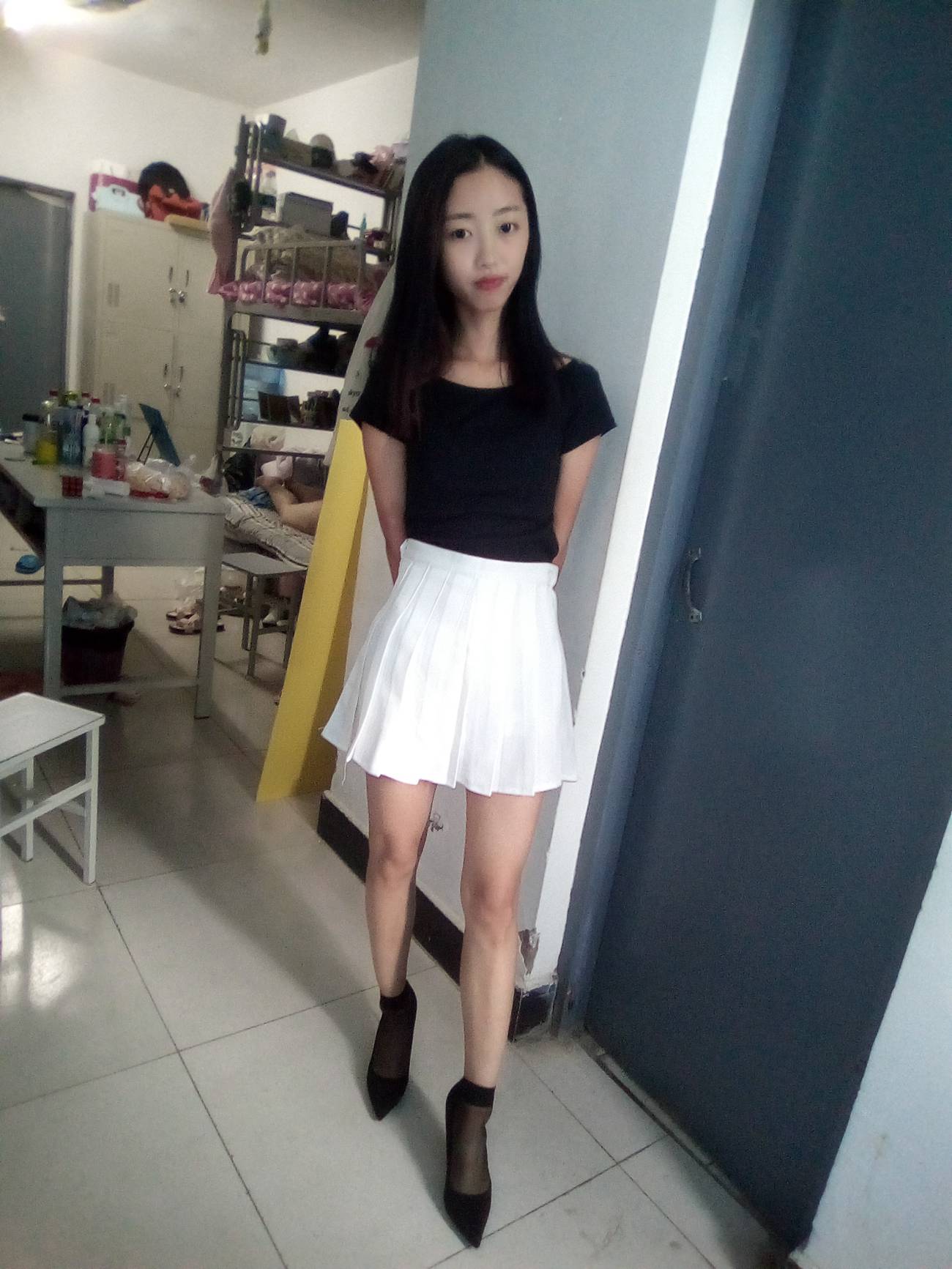 图片[132]-学妹校园寝室短丝系列034期 卫艺[190P] – 速更版-美库