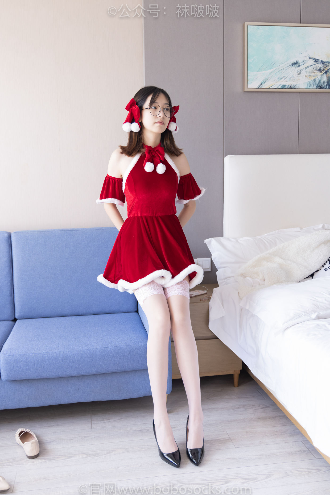图片[53]-[BoBoSocks袜啵啵]NO.043 小甜豆-圣诞服、平底鞋、高跟鞋、白色渔网袜[165P] – 速更版-美库
