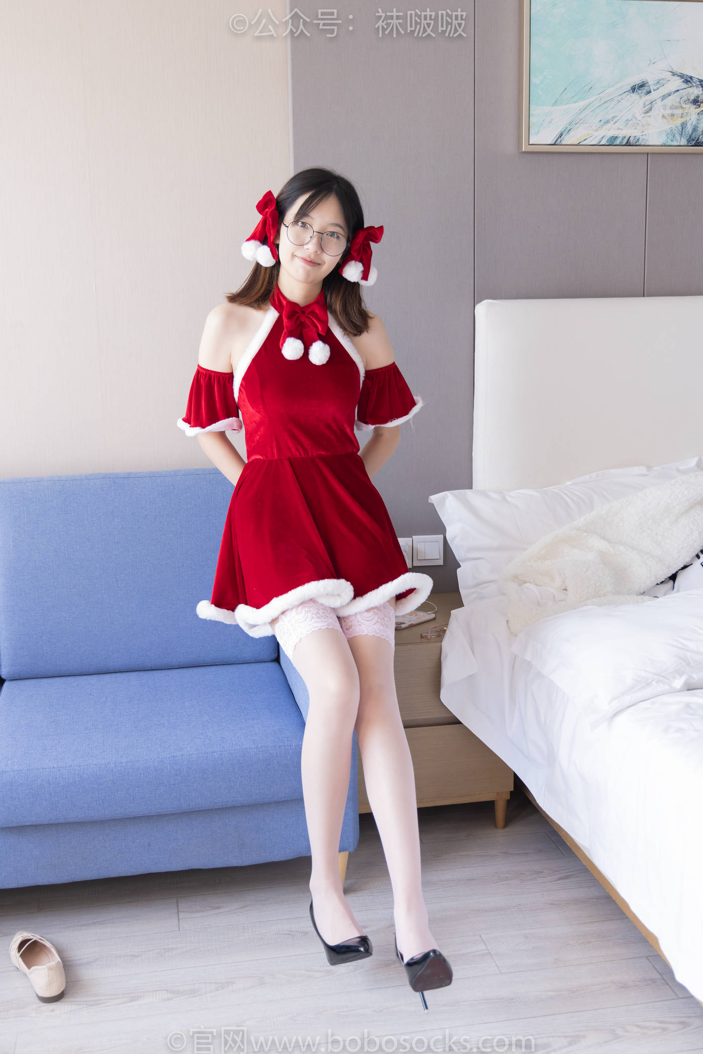 图片[55]-[BoBoSocks袜啵啵]NO.043 小甜豆-圣诞服、平底鞋、高跟鞋、白色渔网袜[165P] – 速更版-美库