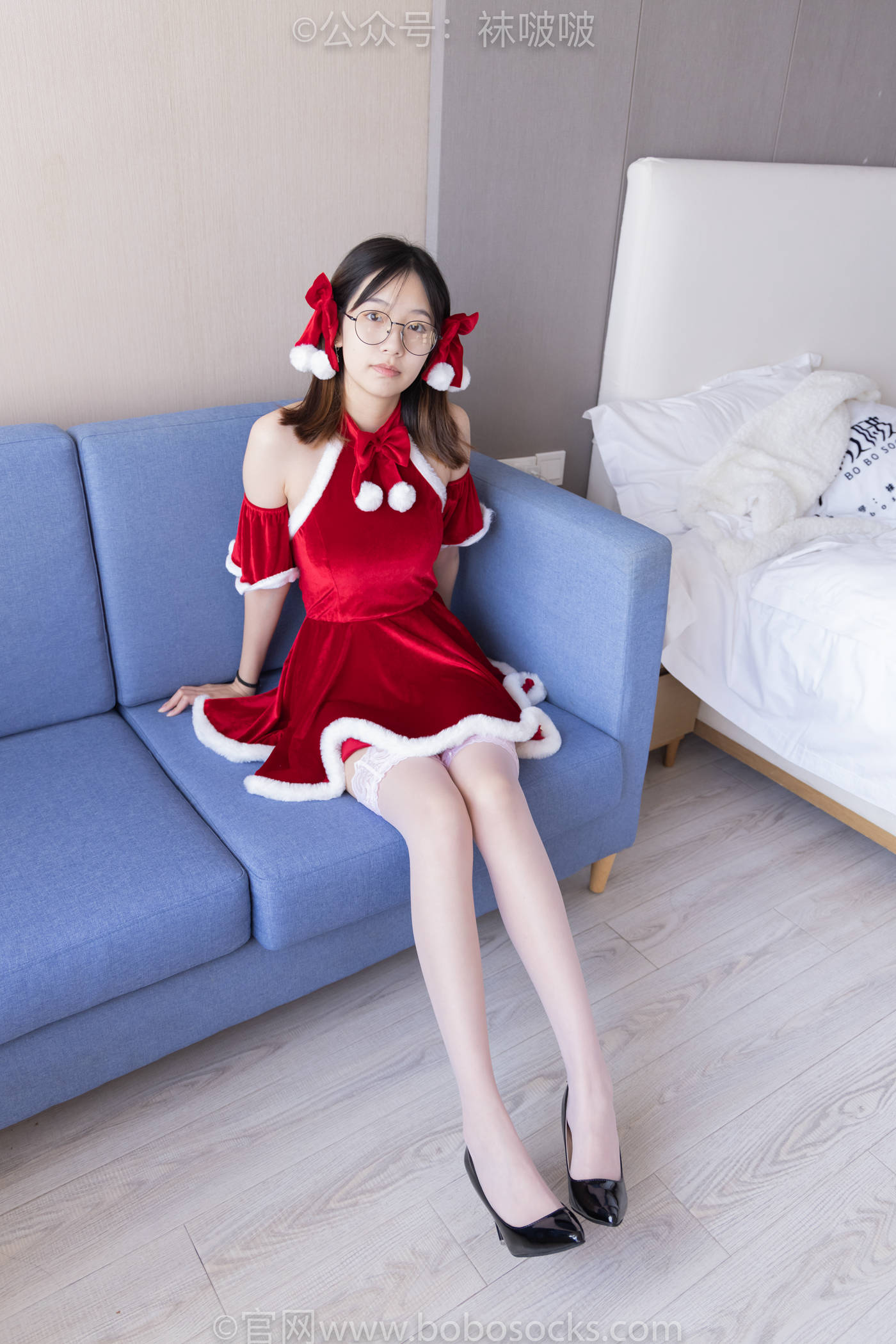 图片[58]-[BoBoSocks袜啵啵]NO.043 小甜豆-圣诞服、平底鞋、高跟鞋、白色渔网袜[165P] – 速更版-美库