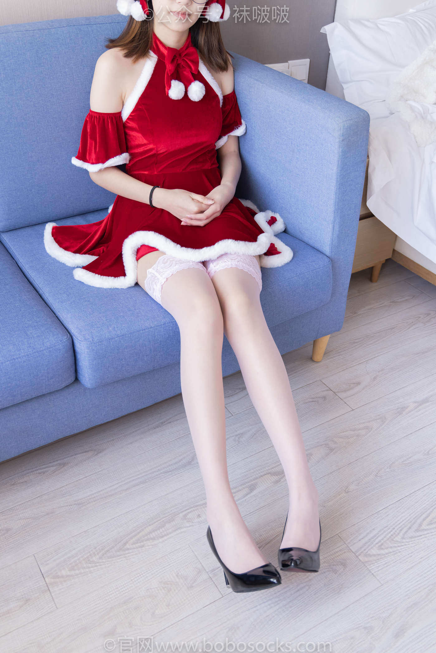 图片[62]-[BoBoSocks袜啵啵]NO.043 小甜豆-圣诞服、平底鞋、高跟鞋、白色渔网袜[165P] – 速更版-美库
