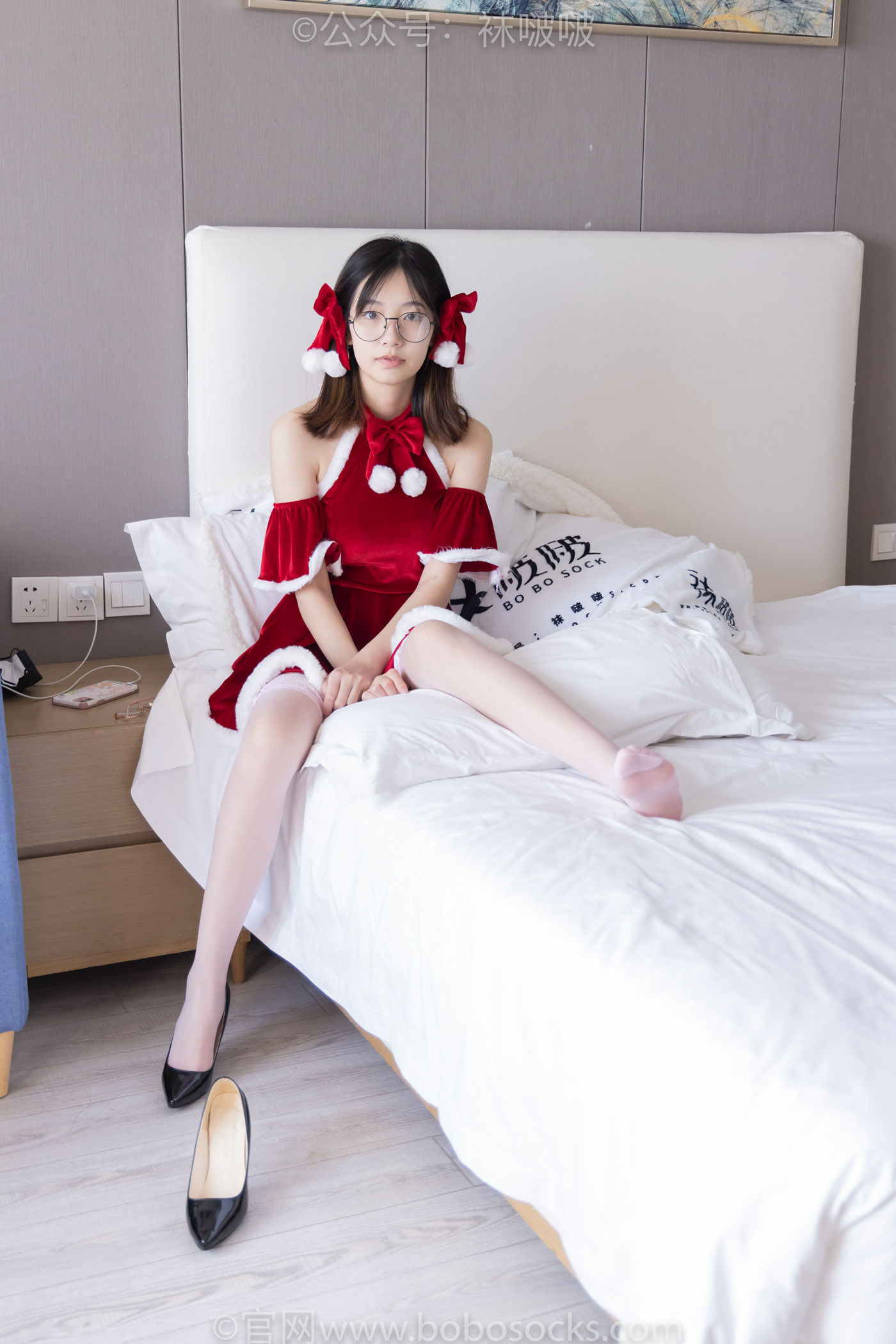 图片[75]-[BoBoSocks袜啵啵]NO.043 小甜豆-圣诞服、平底鞋、高跟鞋、白色渔网袜[165P] – 速更版-美库