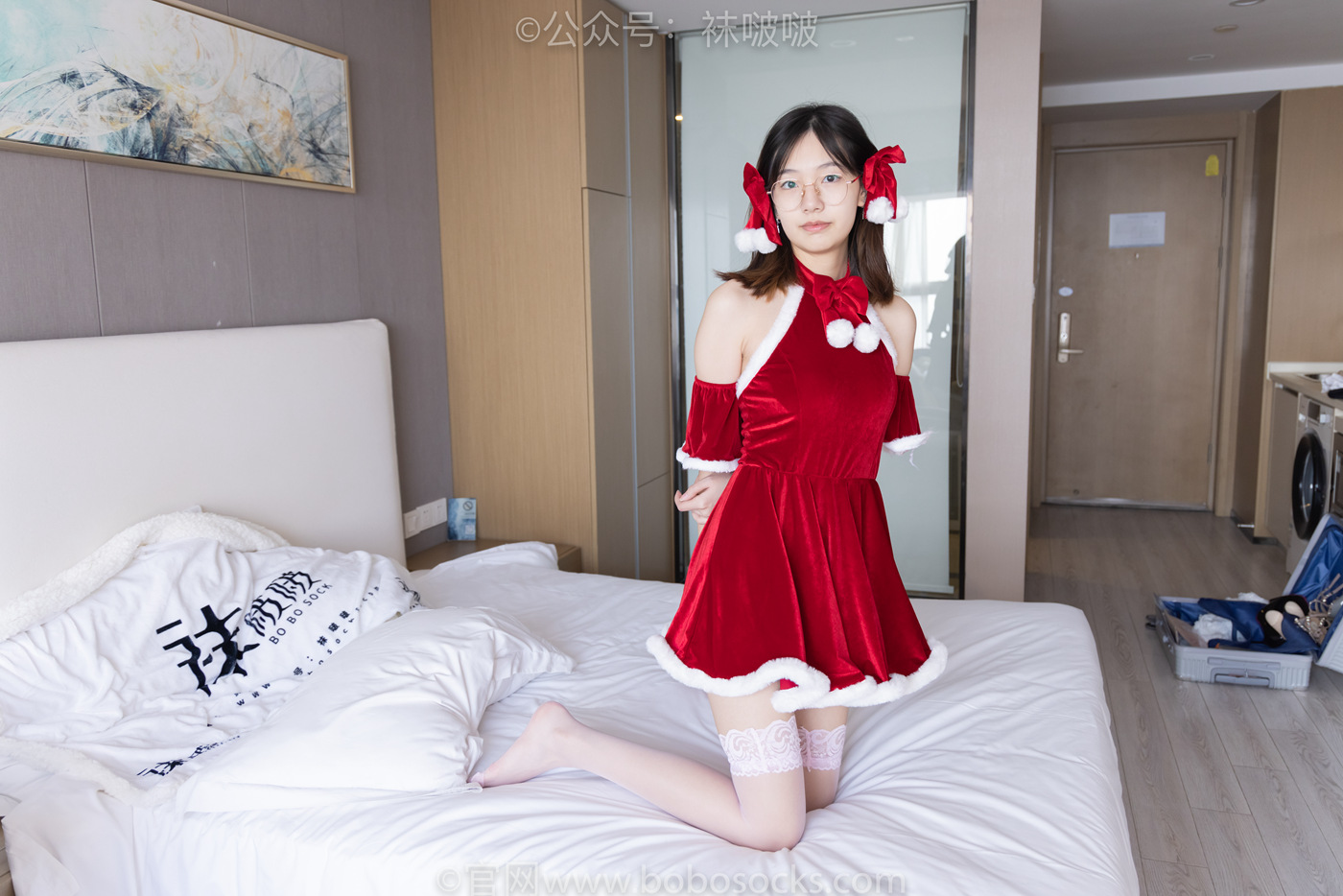 图片[98]-[BoBoSocks袜啵啵]NO.043 小甜豆-圣诞服、平底鞋、高跟鞋、白色渔网袜[165P] – 速更版-美库