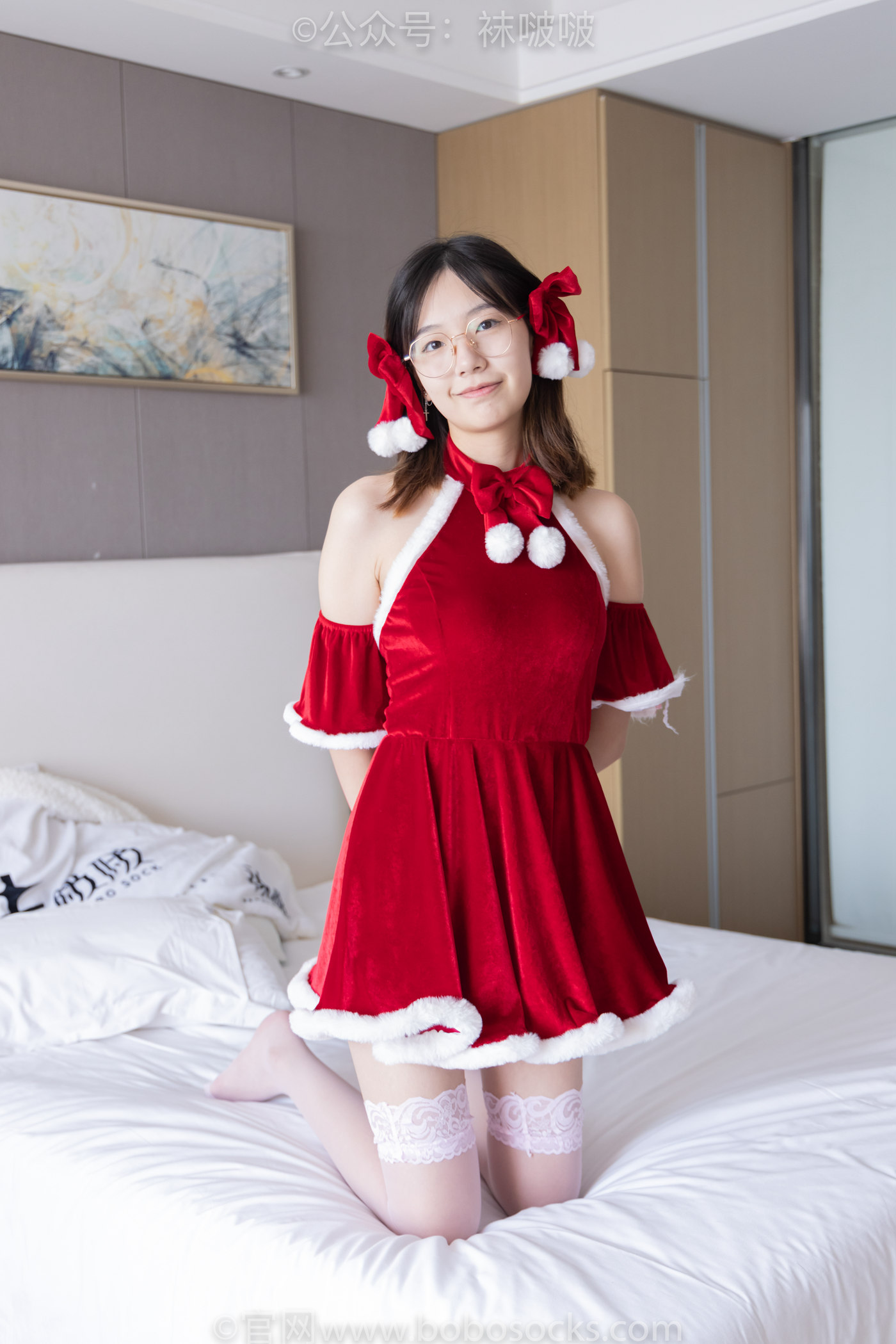 图片[113]-[BoBoSocks袜啵啵]NO.043 小甜豆-圣诞服、平底鞋、高跟鞋、白色渔网袜[165P] – 速更版-美库