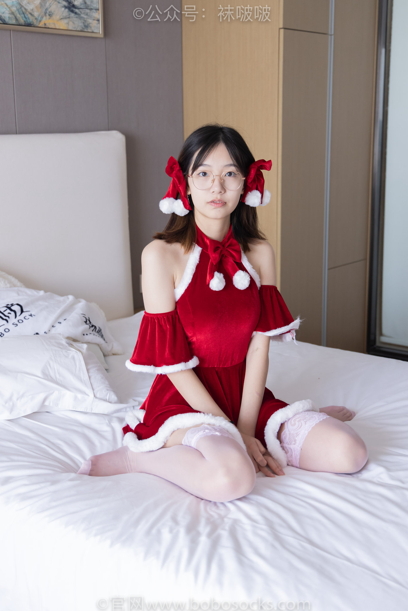 图片[116]-[BoBoSocks袜啵啵]NO.043 小甜豆-圣诞服、平底鞋、高跟鞋、白色渔网袜[165P] – 速更版-美库