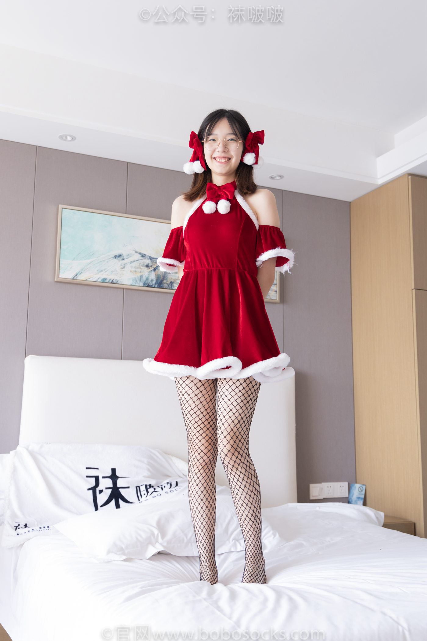 图片[124]-[BoBoSocks袜啵啵]NO.043 小甜豆-圣诞服、平底鞋、高跟鞋、白色渔网袜[165P] – 速更版-美库