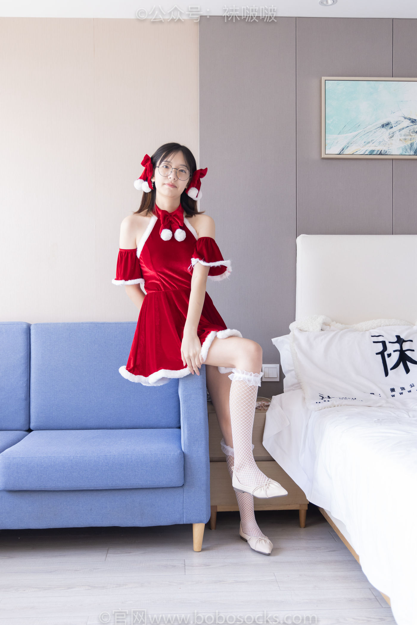 图片[164]-[BoBoSocks袜啵啵]NO.043 小甜豆-圣诞服、平底鞋、高跟鞋、白色渔网袜[165P] – 速更版-美库