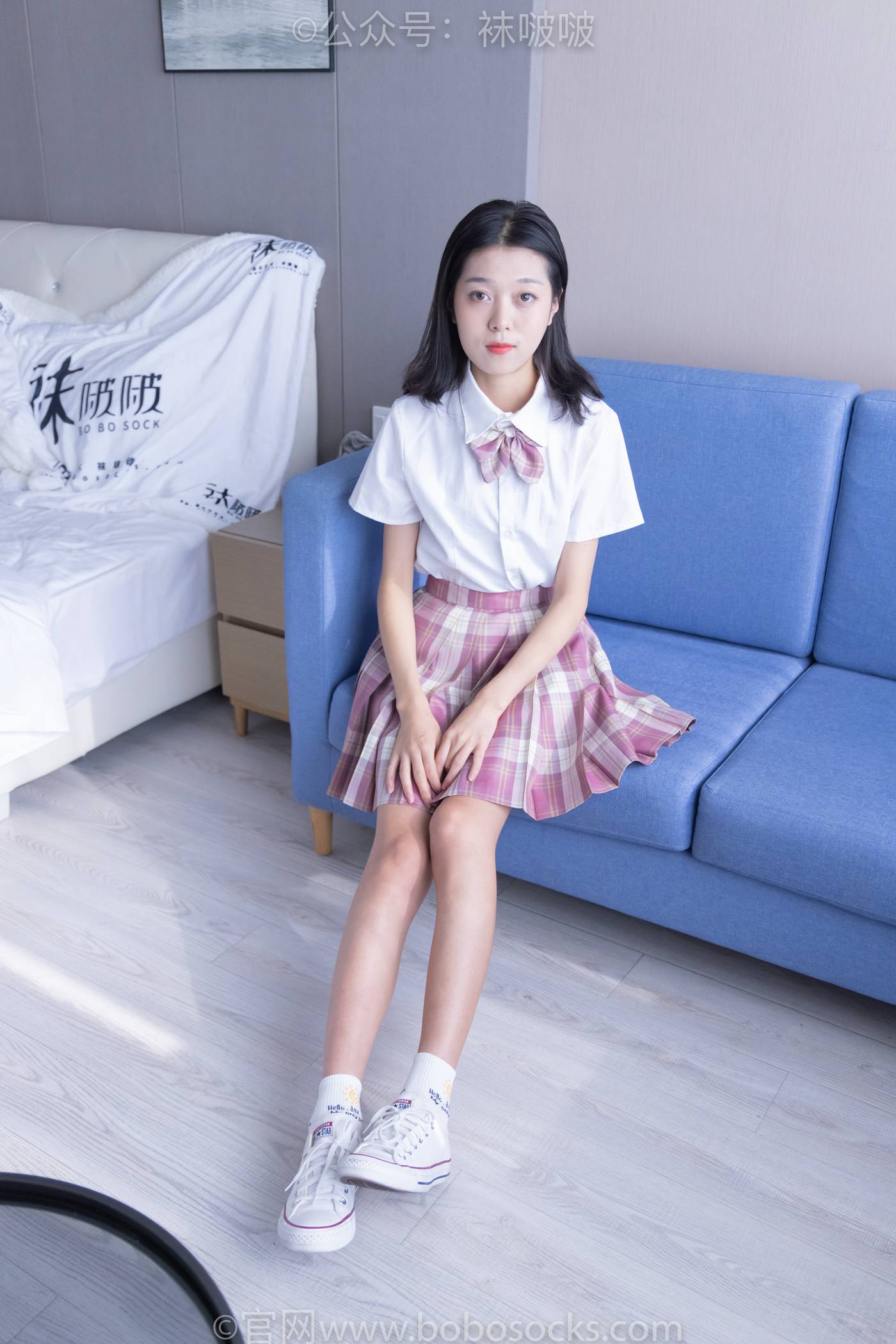 图片[10]-[BoBoSocks袜啵啵]NO.052 瑶瑶-JK制服、帆布鞋、白棉袜、裸足[133P] – 速更版-美库