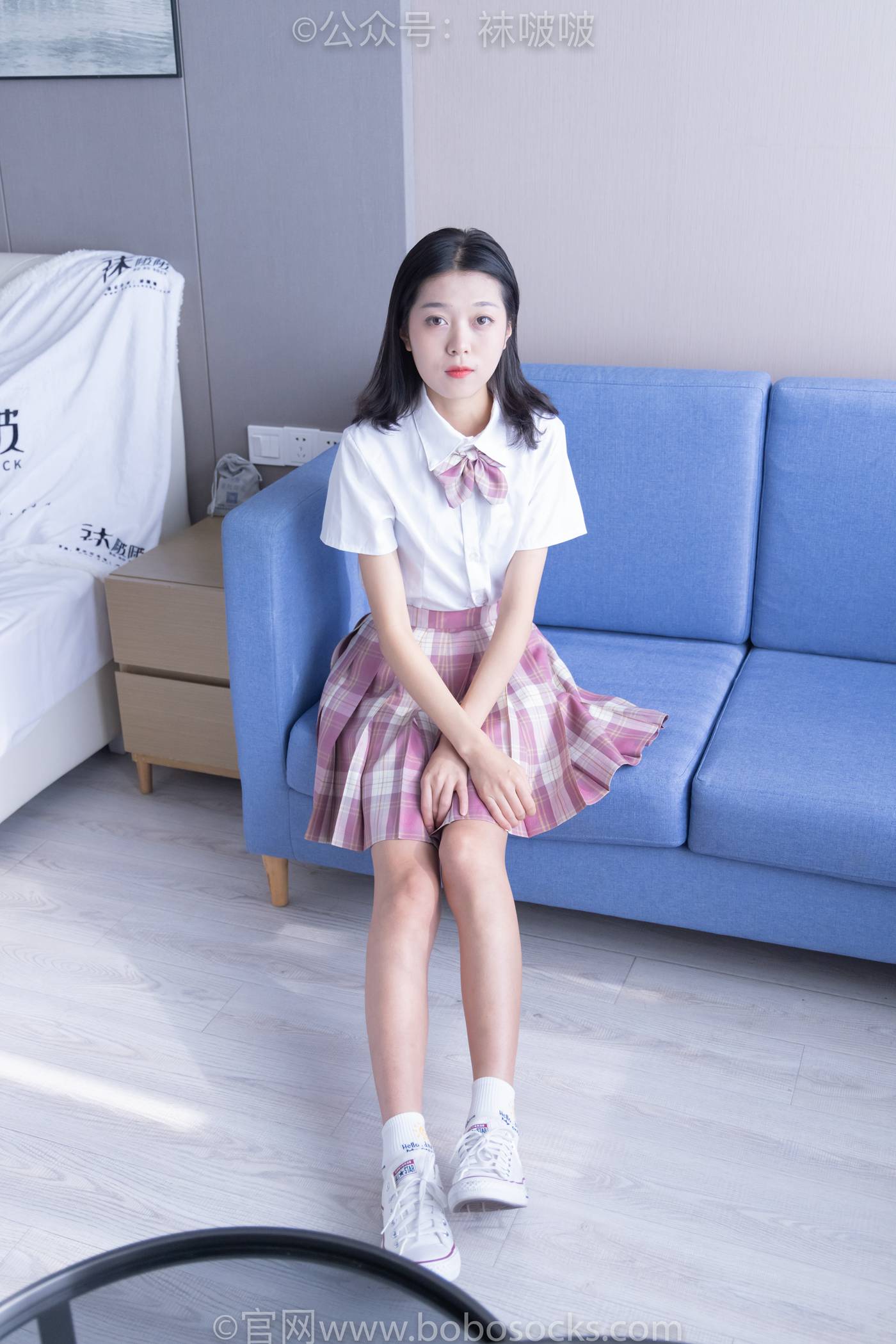 图片[14]-[BoBoSocks袜啵啵]NO.052 瑶瑶-JK制服、帆布鞋、白棉袜、裸足[133P] – 速更版-美库