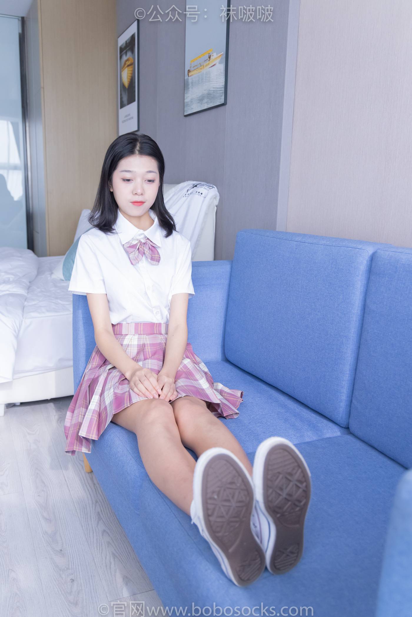 图片[19]-[BoBoSocks袜啵啵]NO.052 瑶瑶-JK制服、帆布鞋、白棉袜、裸足[133P] – 速更版-美库