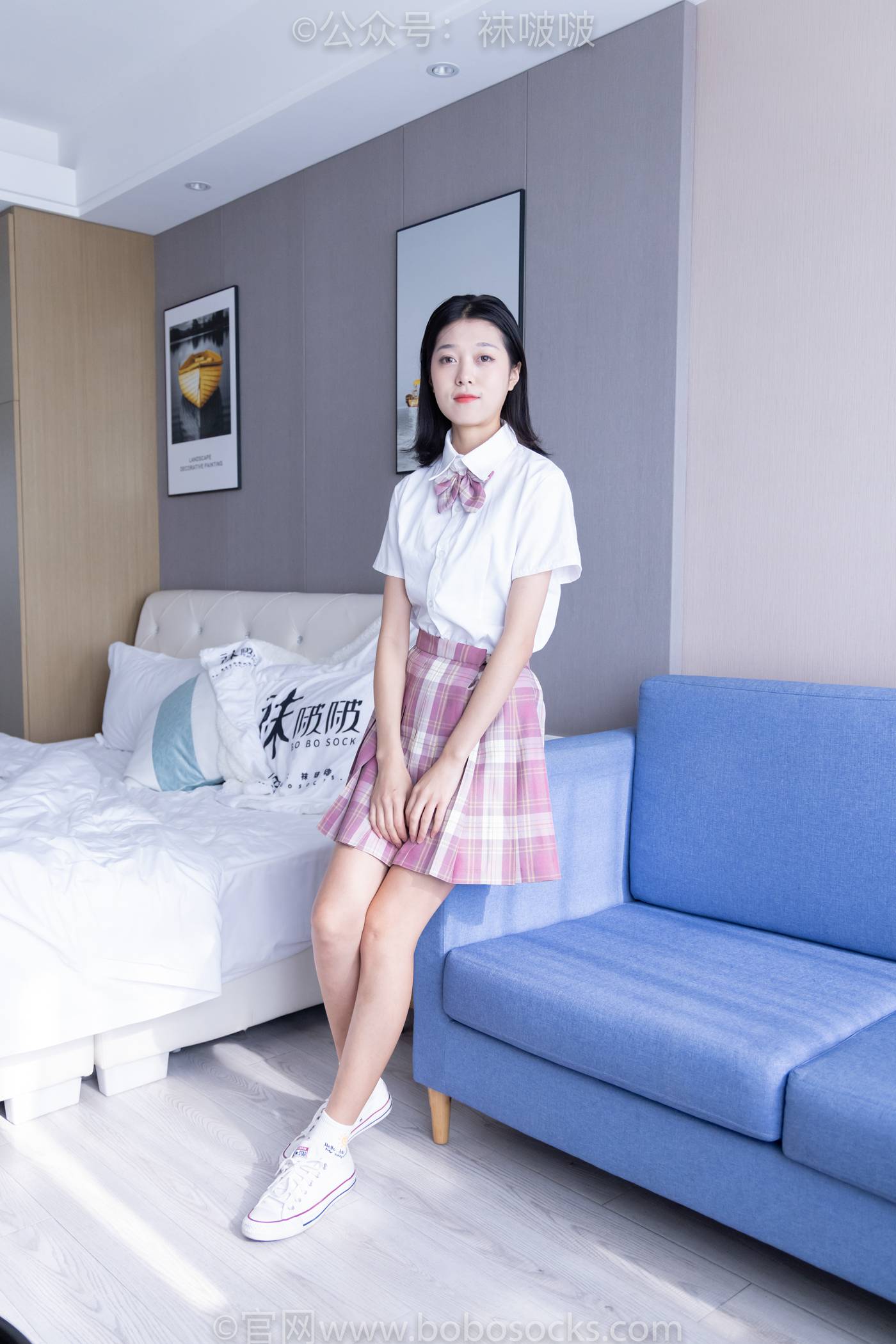 图片[131]-[BoBoSocks袜啵啵]NO.052 瑶瑶-JK制服、帆布鞋、白棉袜、裸足[133P] – 速更版-美库