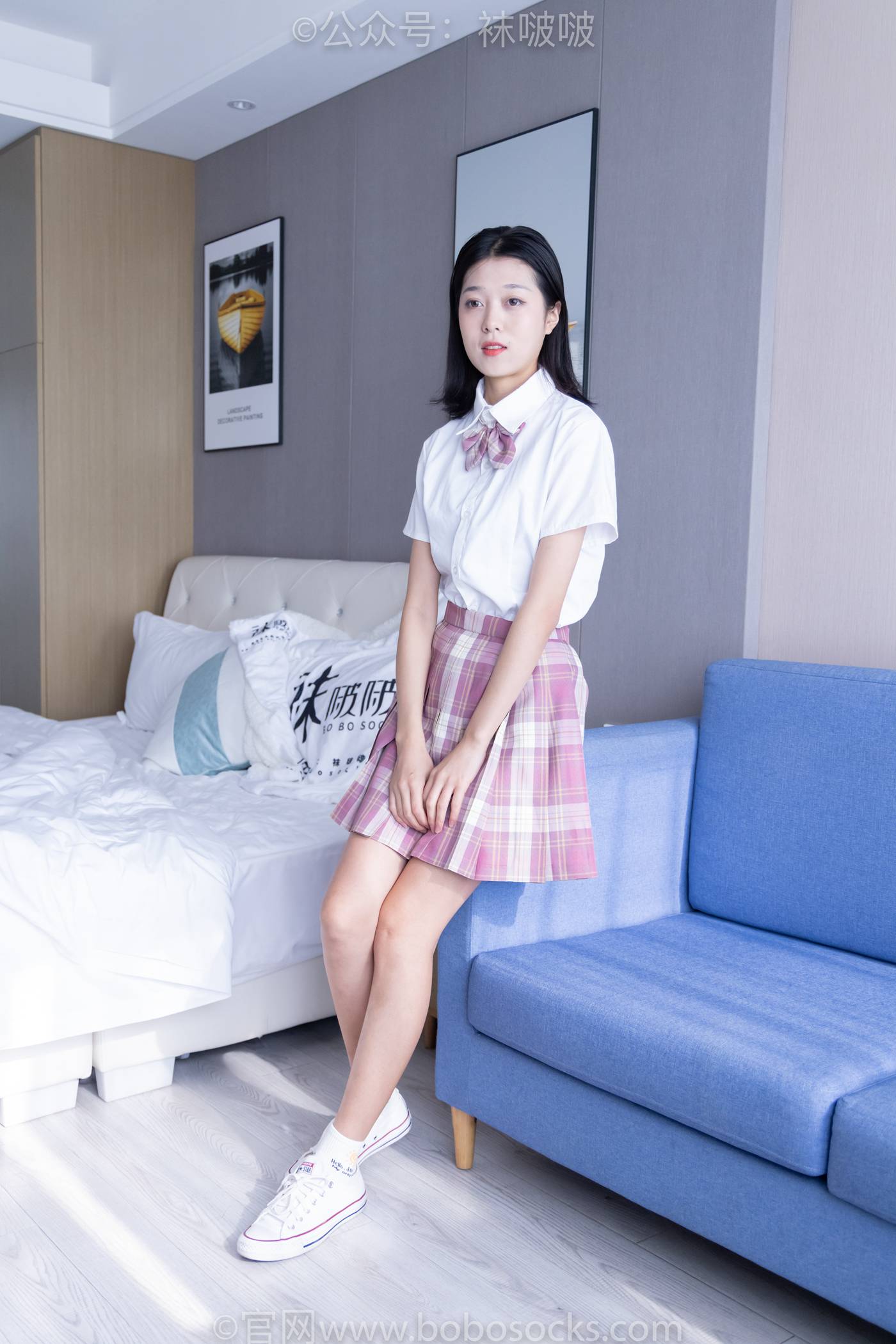 图片[132]-[BoBoSocks袜啵啵]NO.052 瑶瑶-JK制服、帆布鞋、白棉袜、裸足[133P] – 速更版-美库
