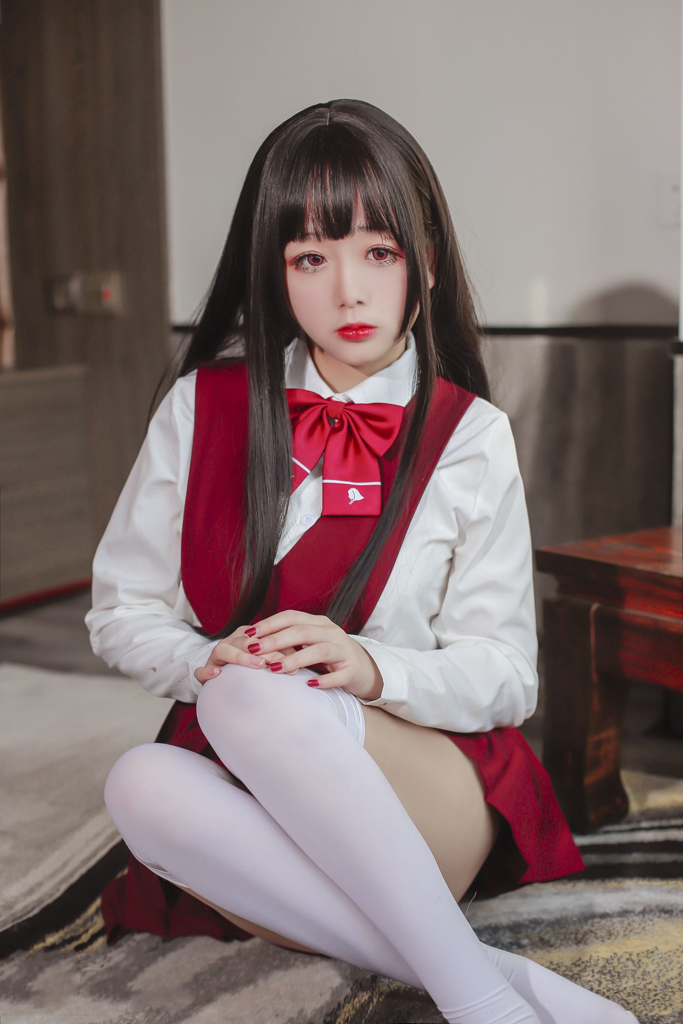 图片[23]-Cosplay日奈娇- JK少女红裙 [28P] – 速更版-美库