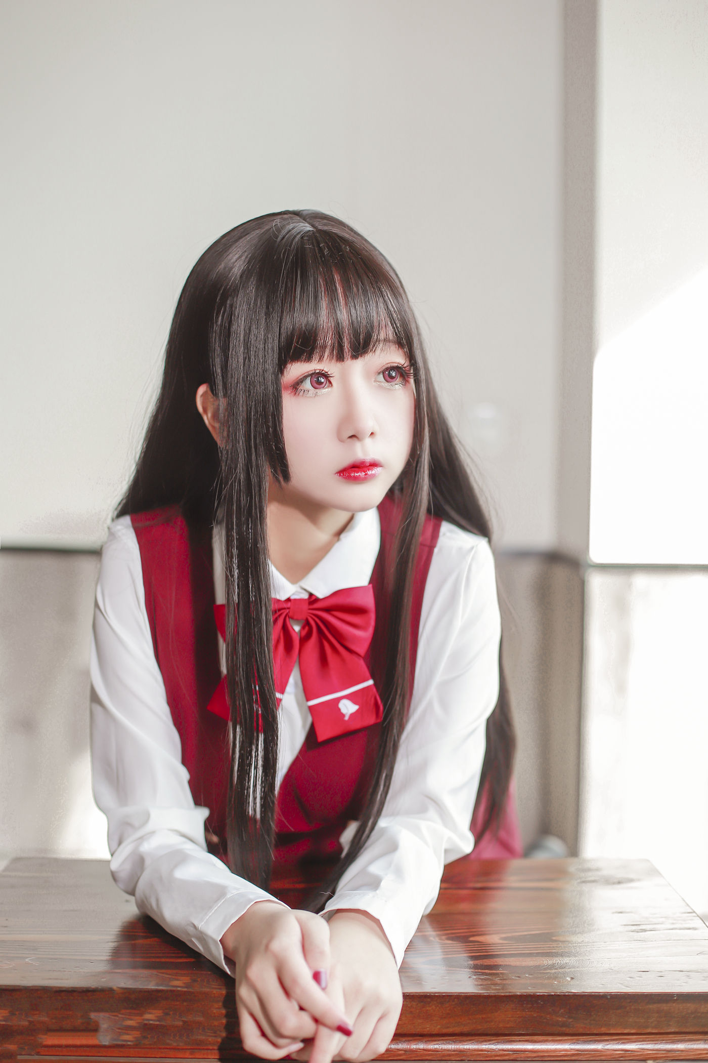 图片[27]-Cosplay日奈娇- JK少女红裙 [28P] – 速更版-美库