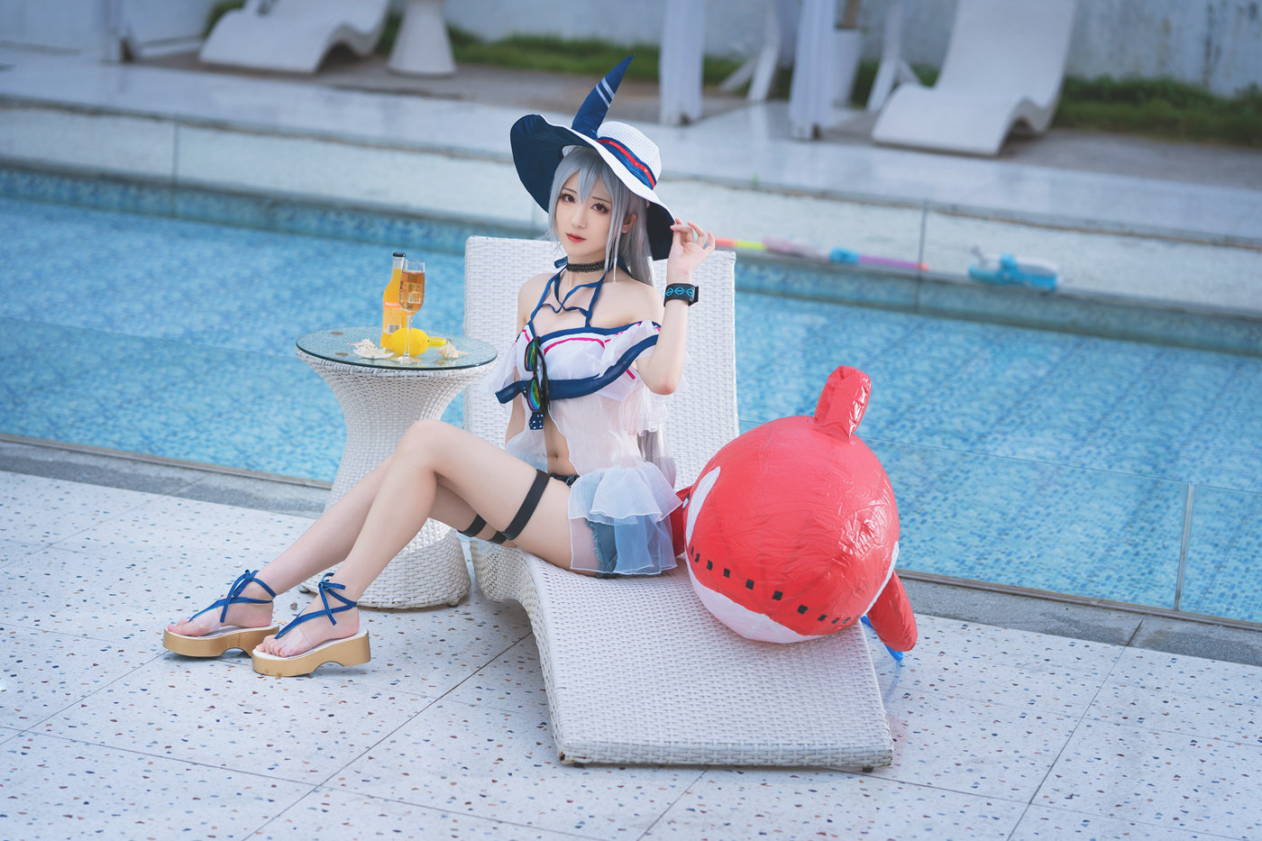 图片[20]-弥音音 明日方舟 斯卡蒂泳装 [24P] – 速更版-美库