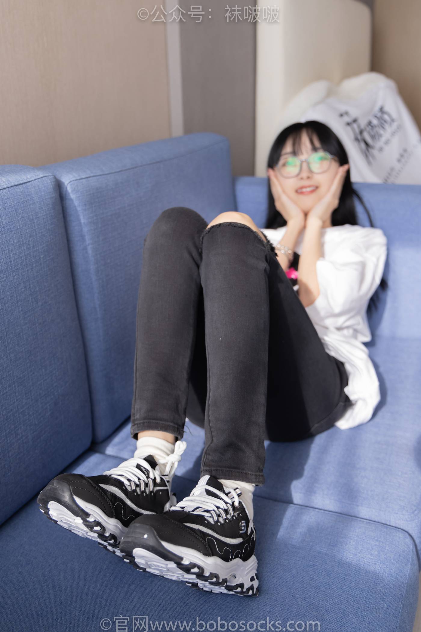 图片[20]-[BoBoSocks袜啵啵]NO.055 稚予-斯凯奇运动鞋、白棉袜、黑棉袜[139P] – 速更版-美库