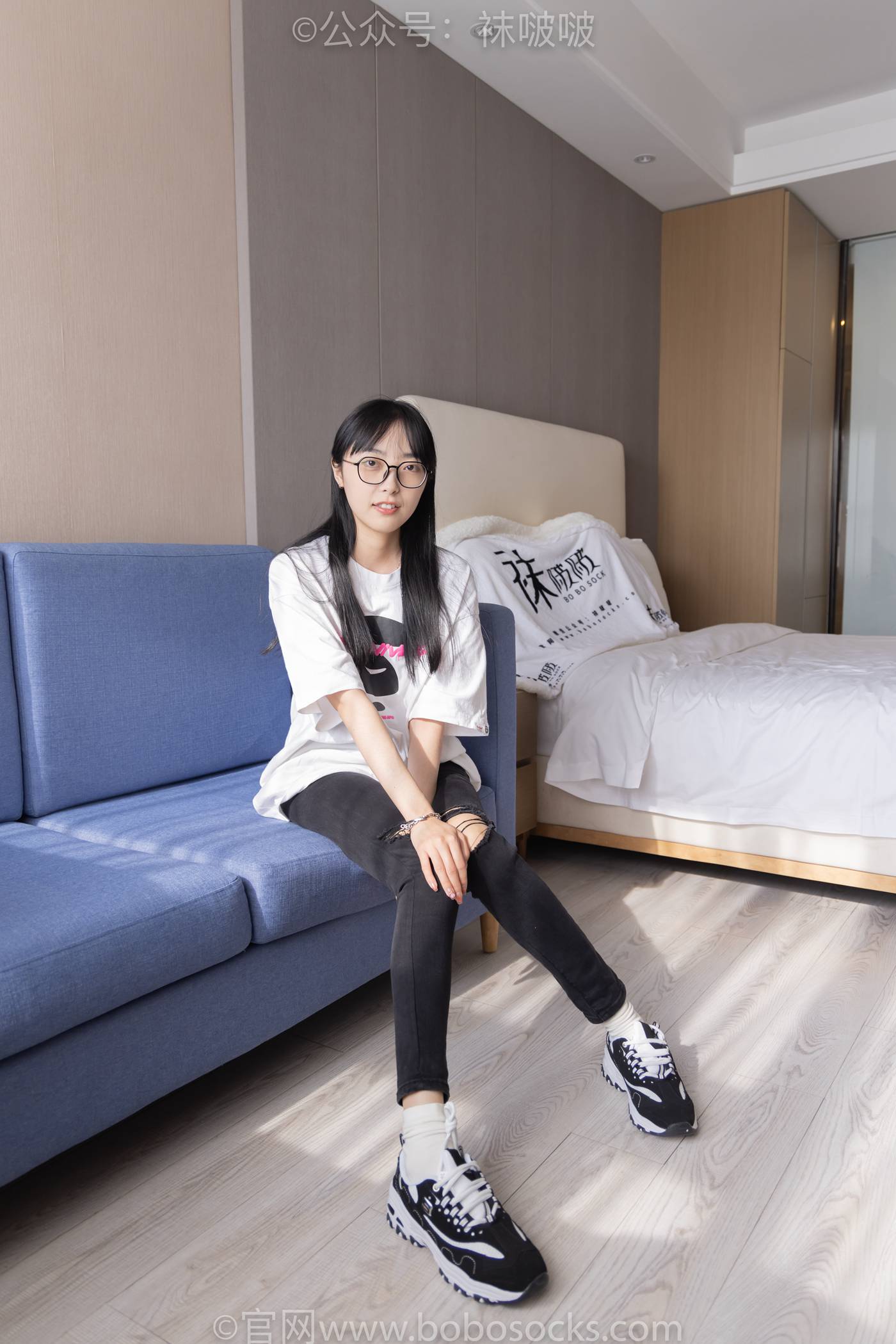 图片[38]-[BoBoSocks袜啵啵]NO.055 稚予-斯凯奇运动鞋、白棉袜、黑棉袜[139P] – 速更版-美库