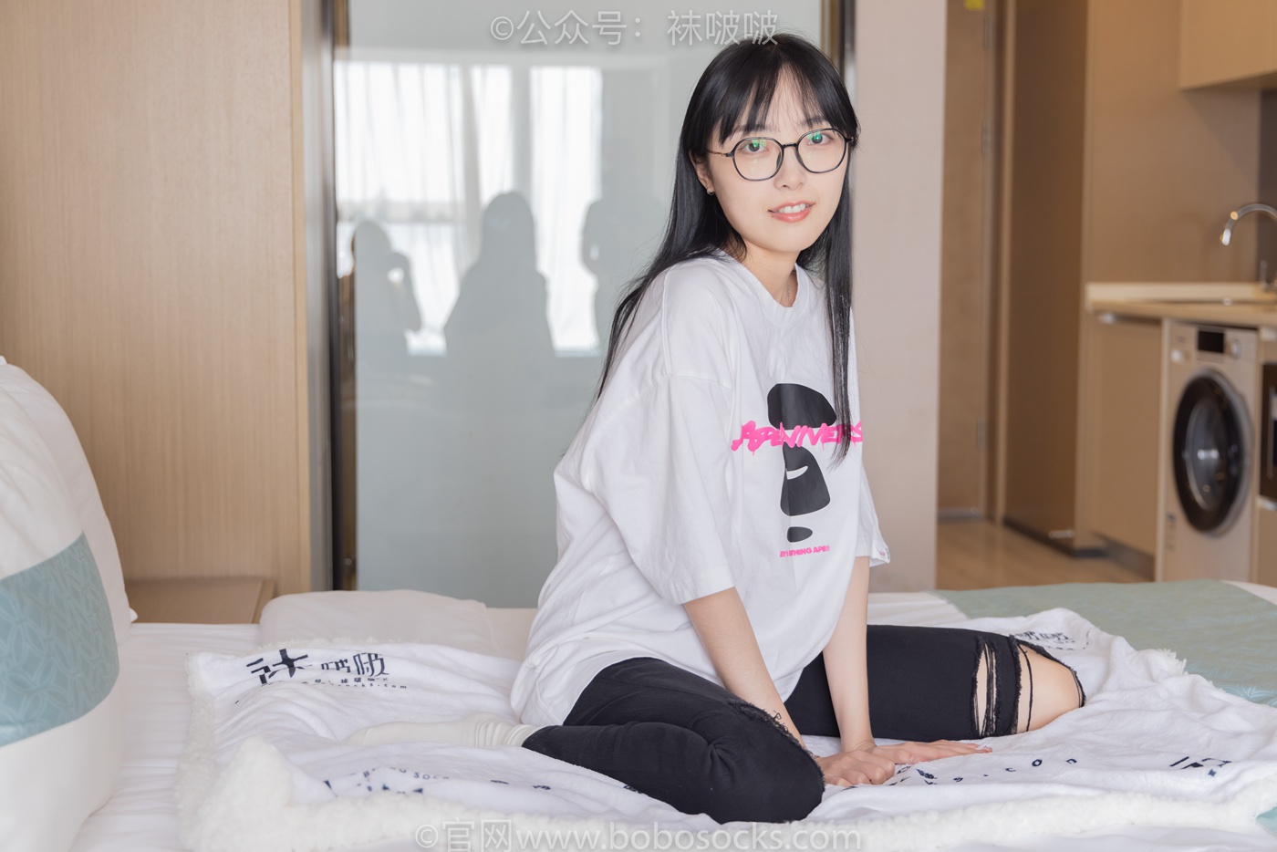 图片[58]-[BoBoSocks袜啵啵]NO.055 稚予-斯凯奇运动鞋、白棉袜、黑棉袜[139P] – 速更版-美库