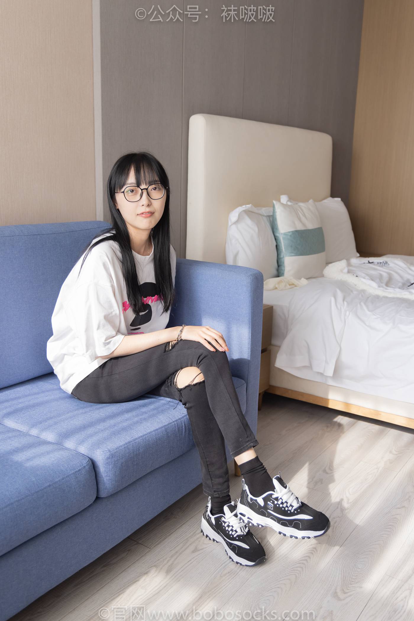 图片[81]-[BoBoSocks袜啵啵]NO.055 稚予-斯凯奇运动鞋、白棉袜、黑棉袜[139P] – 速更版-美库