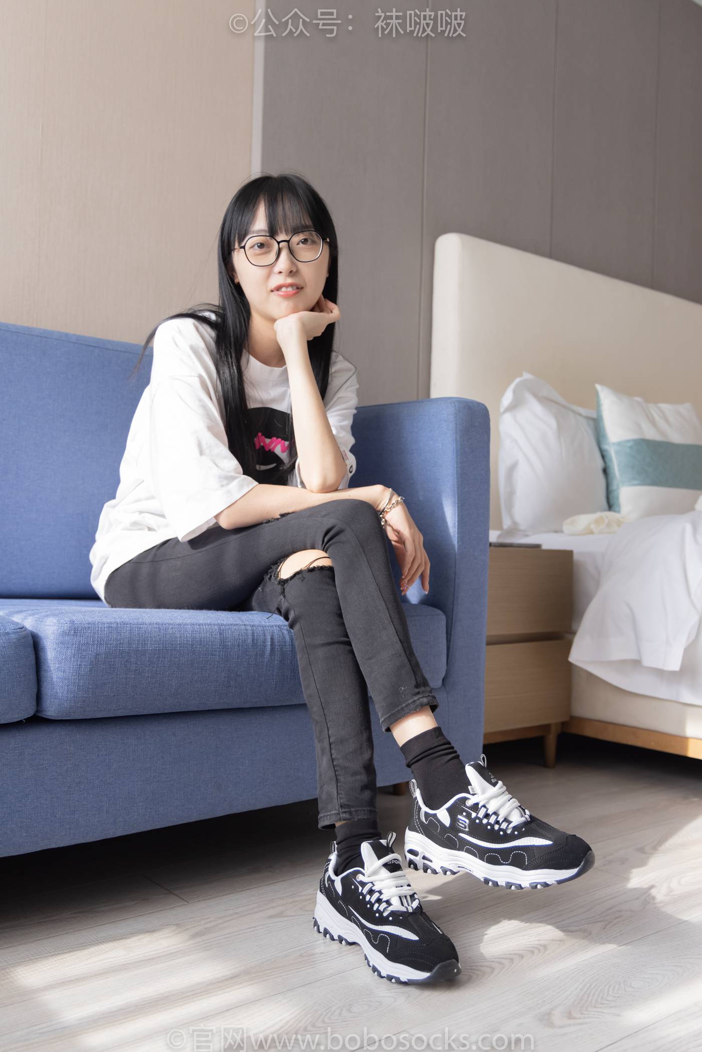 图片[82]-[BoBoSocks袜啵啵]NO.055 稚予-斯凯奇运动鞋、白棉袜、黑棉袜[139P] – 速更版-美库