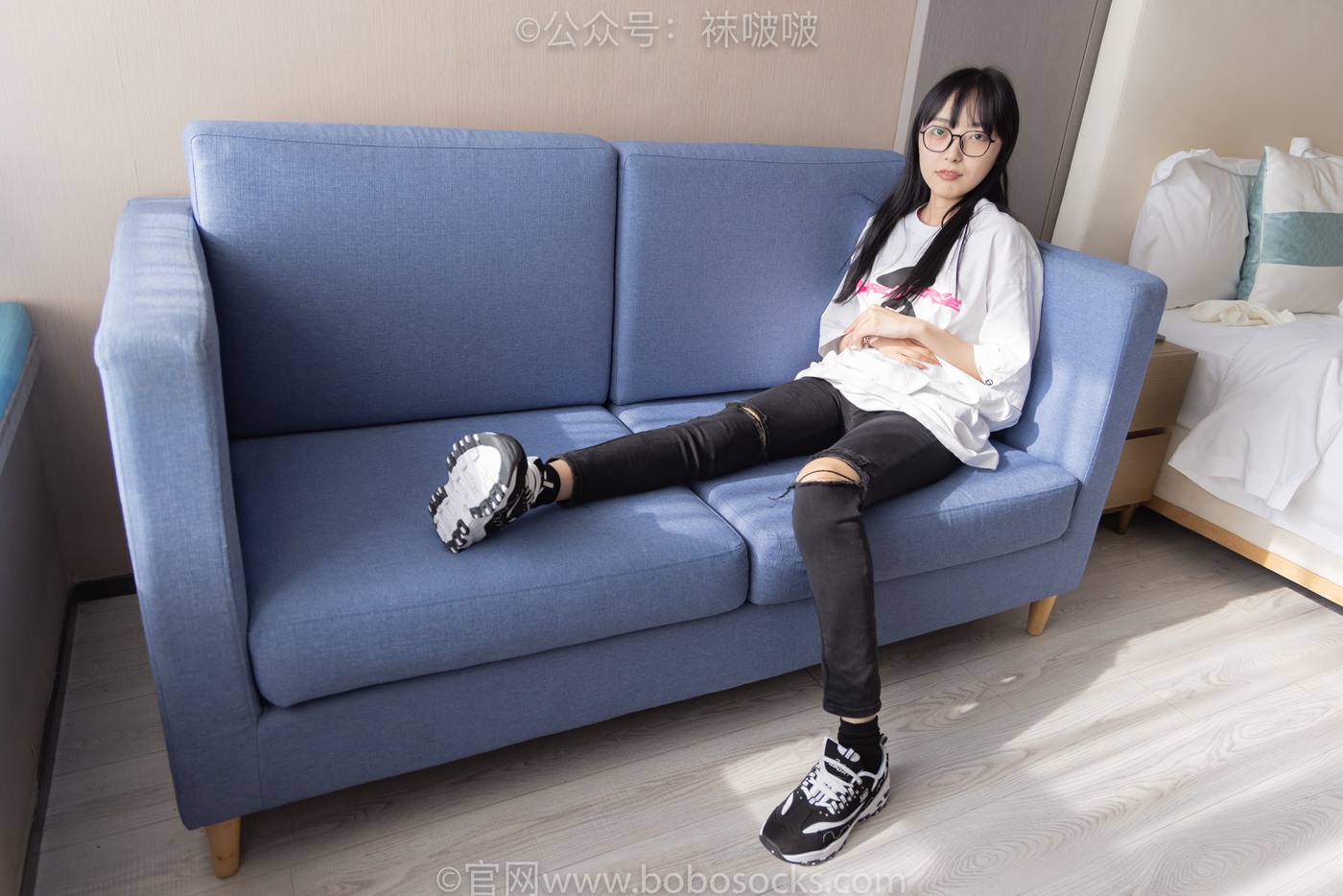 图片[84]-[BoBoSocks袜啵啵]NO.055 稚予-斯凯奇运动鞋、白棉袜、黑棉袜[139P] – 速更版-美库