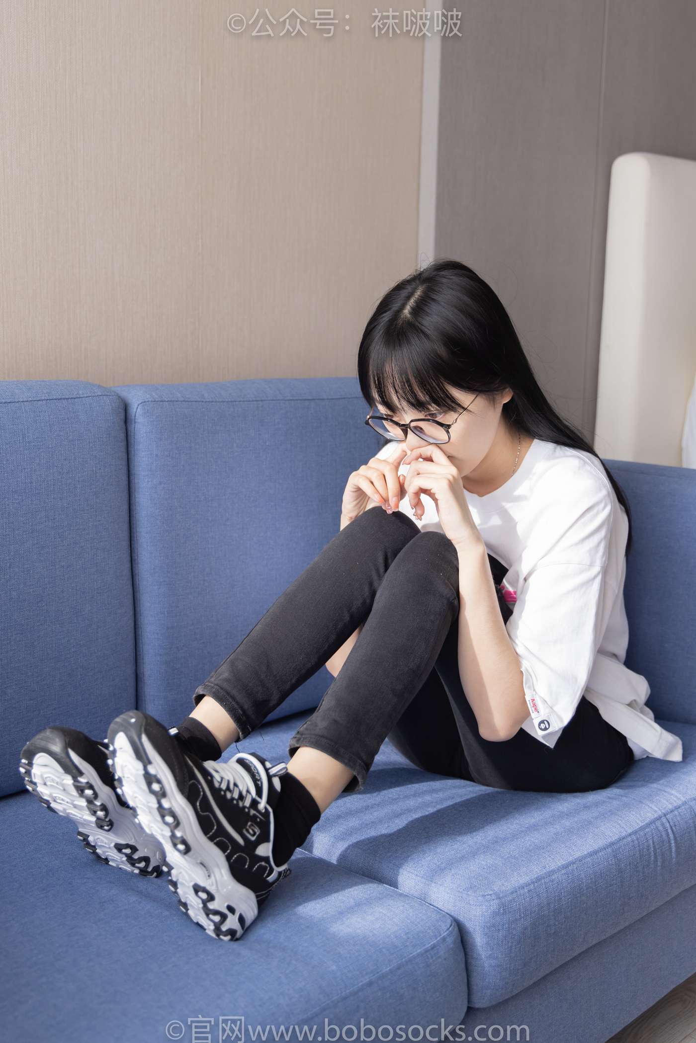 图片[90]-[BoBoSocks袜啵啵]NO.055 稚予-斯凯奇运动鞋、白棉袜、黑棉袜[139P] – 速更版-美库