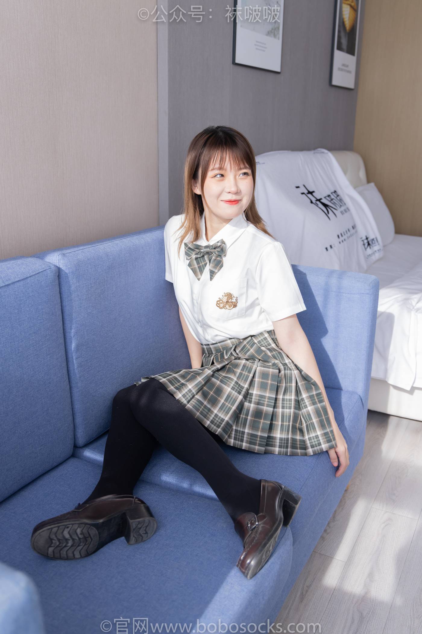 图片[27]-[BoBoSocks袜啵啵]NO.056 朵朵-JK制服、皮鞋、厚黑丝[135P] – 速更版-美库