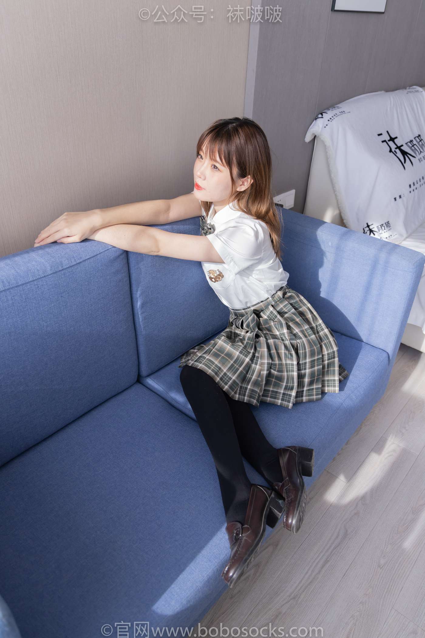 图片[32]-[BoBoSocks袜啵啵]NO.056 朵朵-JK制服、皮鞋、厚黑丝[135P] – 速更版-美库